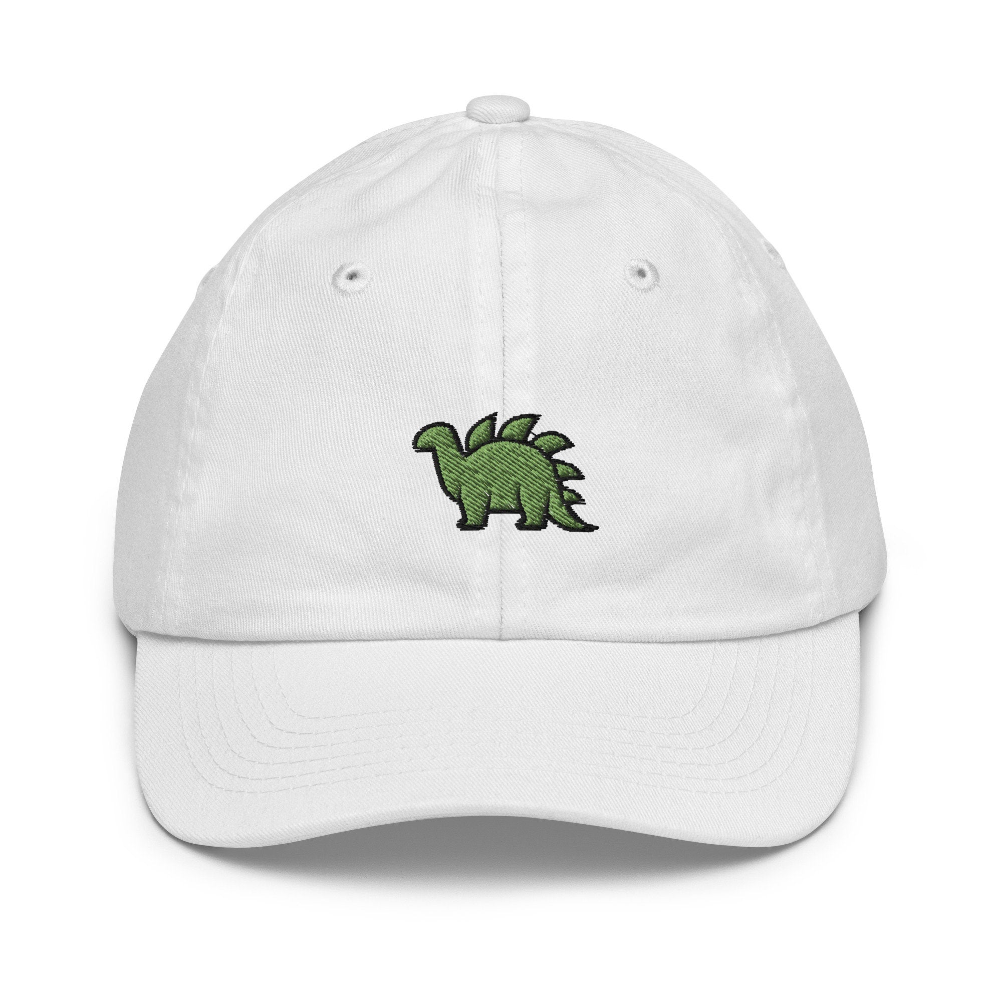 Stegosaurus Youth Baseball Cap, Handmade Kids Hat, Embroidered Childrens Hat Gift - Multiple Colors