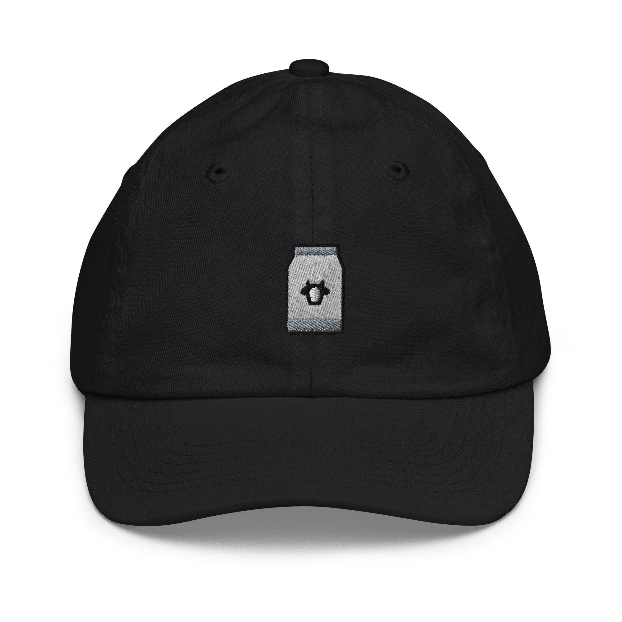 Milk Youth Baseball Cap, Handmade Kids Hat, Embroidered Childrens Hat Gift - Multiple Colors