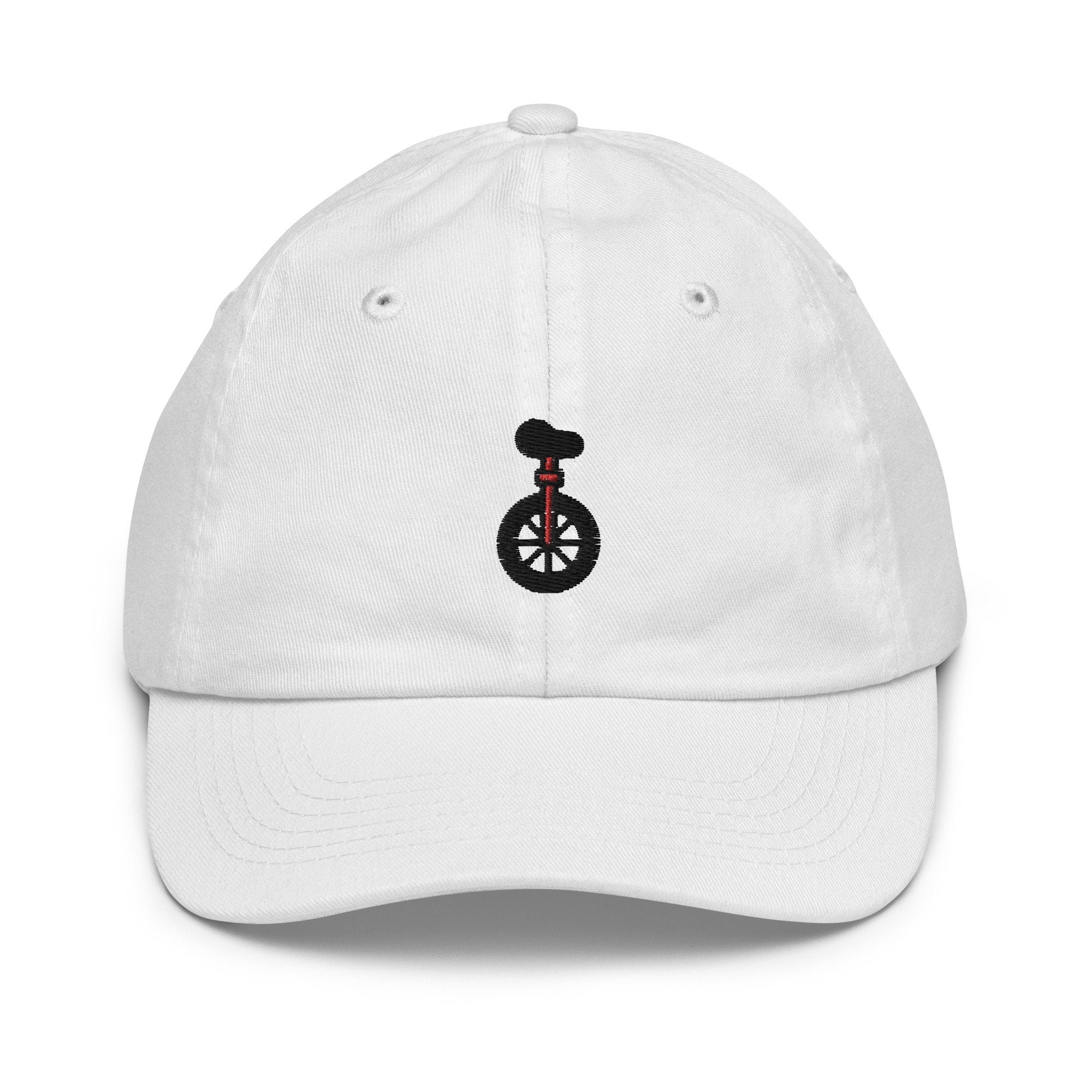 Unicycle Youth Baseball Cap, Handmade Kids Hat, Embroidered Childrens Hat Gift - Multiple Colors