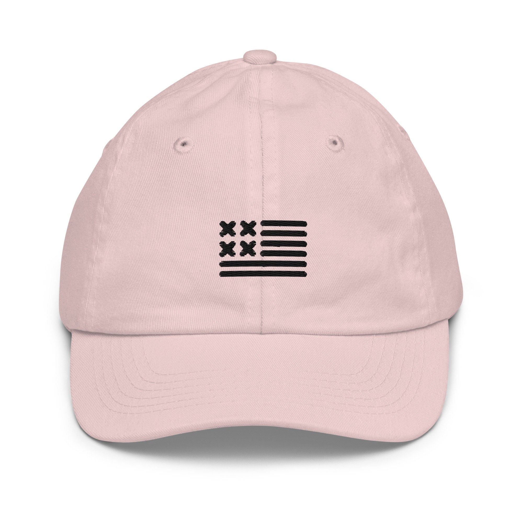 US Flag Youth Baseball Cap, Handmade Kids Hat, Embroidered Childrens Hat Gift - Multiple Colors