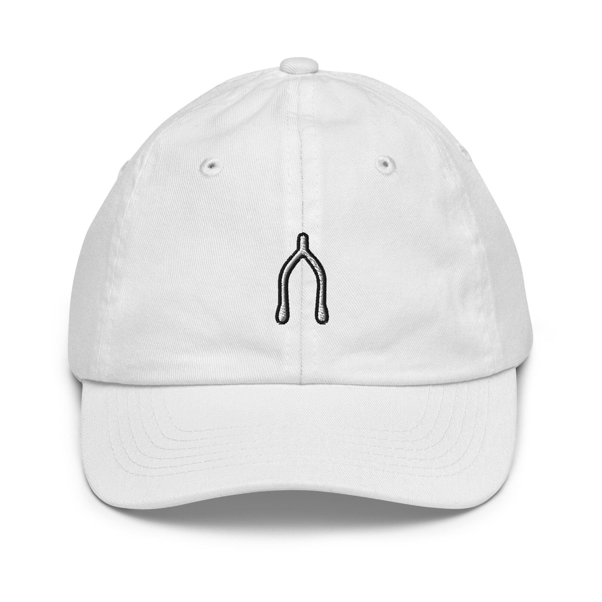 Wishbone Youth Baseball Cap, Handmade Kids Hat, Embroidered Childrens Hat Gift - Multiple Colors