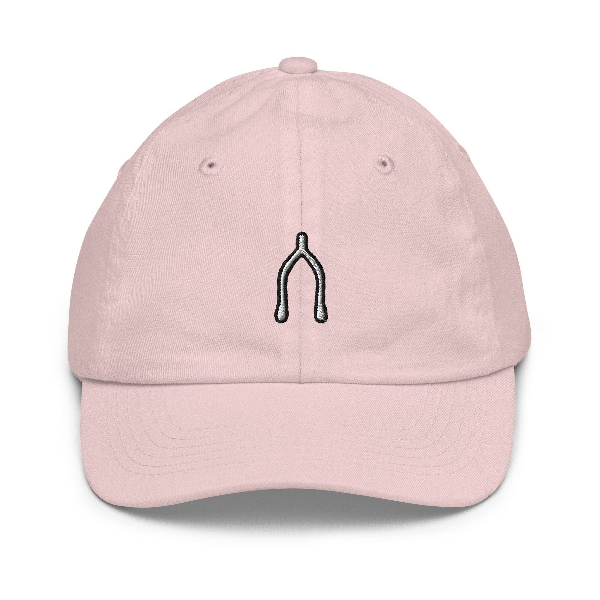 Wishbone Youth Baseball Cap, Handmade Kids Hat, Embroidered Childrens Hat Gift - Multiple Colors