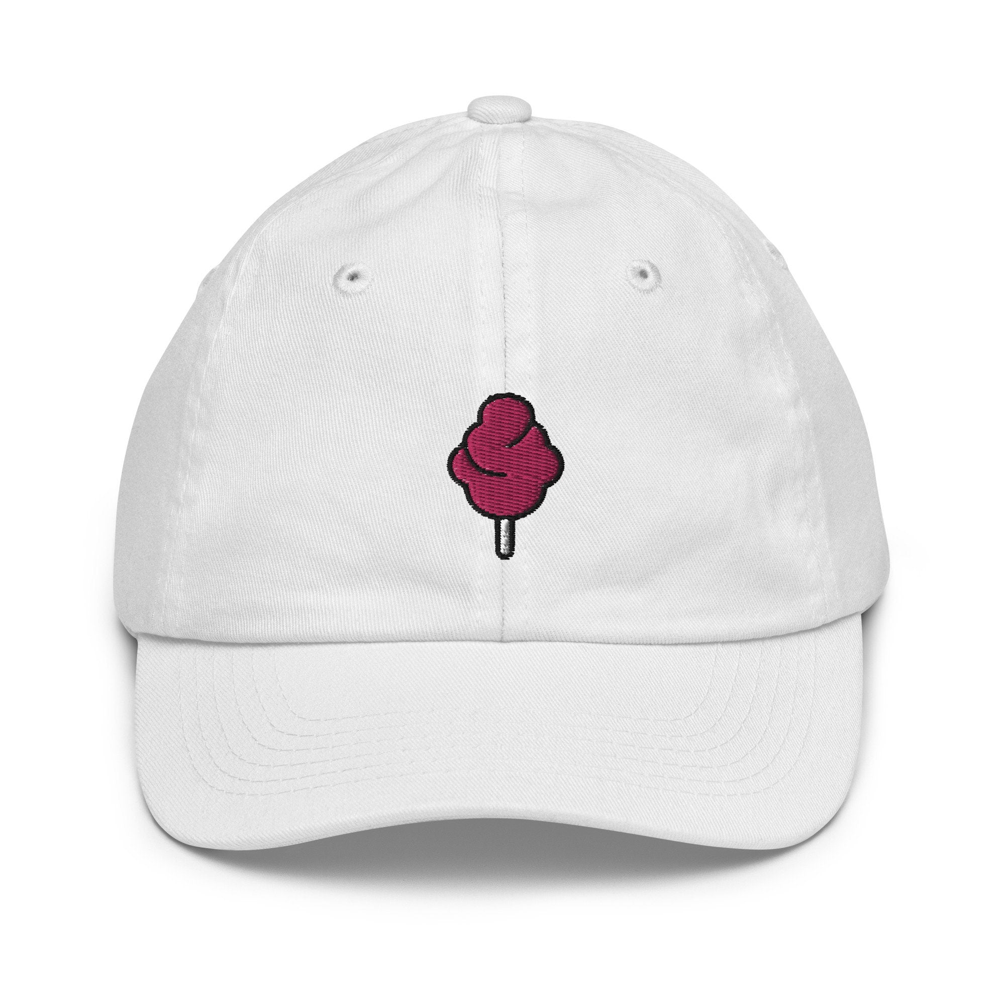 Cotton Candy Youth Baseball Cap, Handmade Kids Hat, Embroidered Childrens Hat Gift - Multiple Colors
