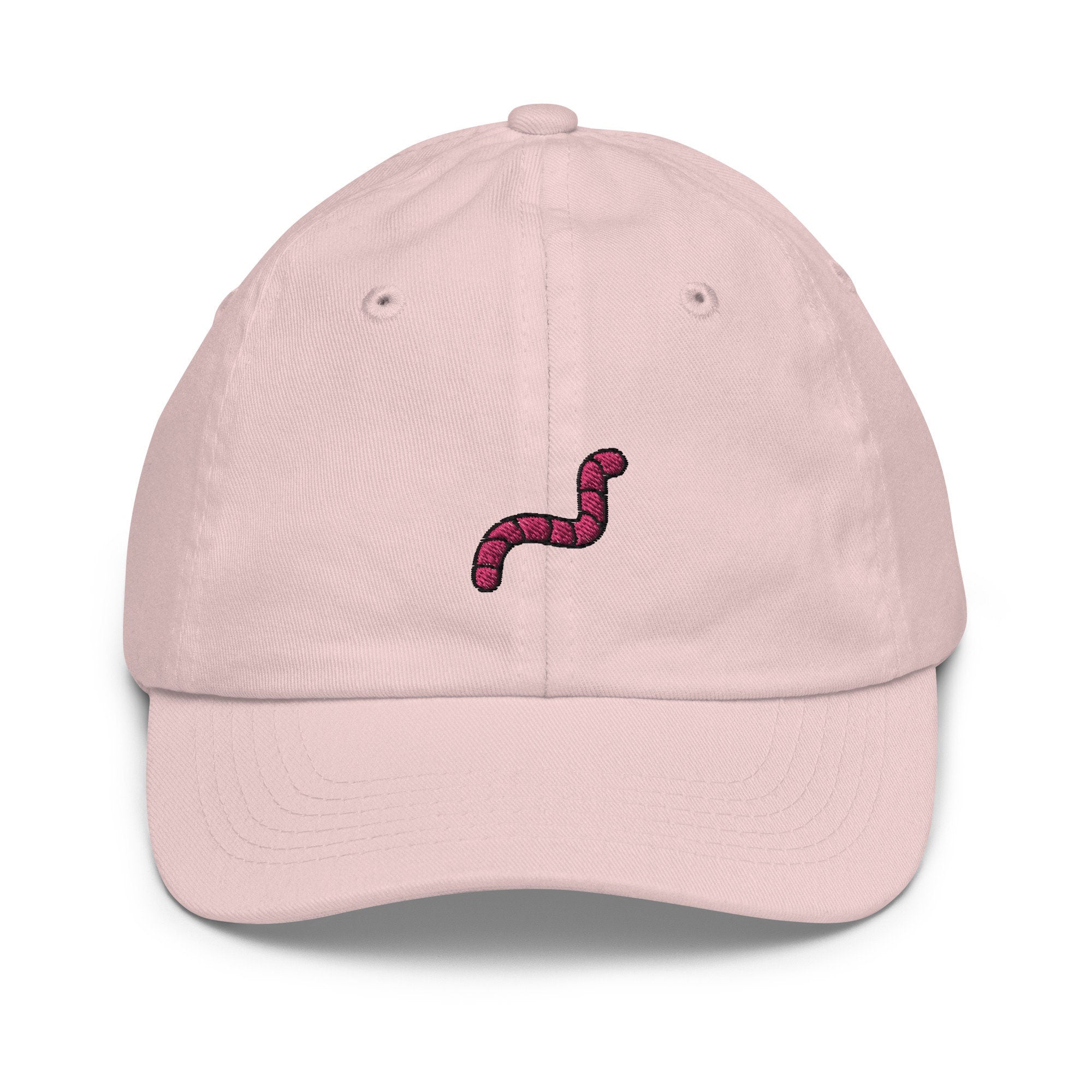 Worm Youth Baseball Cap, Handmade Kids Hat, Embroidered Childrens Hat Gift - Multiple Colors