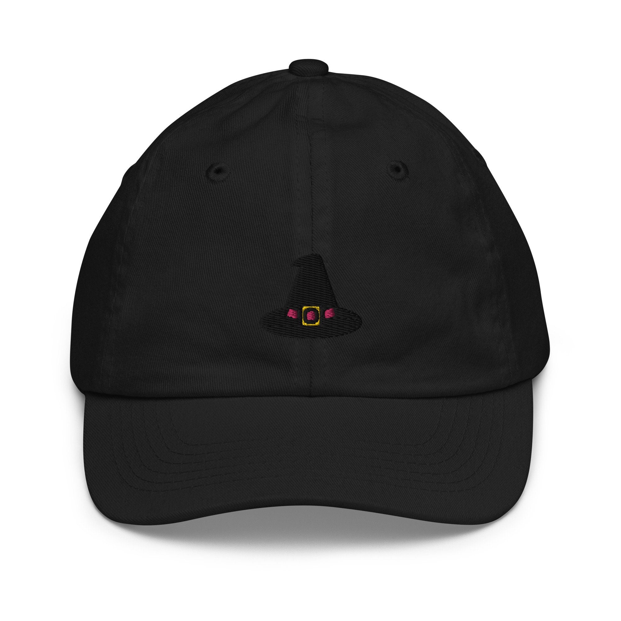 Witch Hat Youth Baseball Cap, Handmade Kids Hat, Embroidered Childrens Hat Gift - Multiple Colors