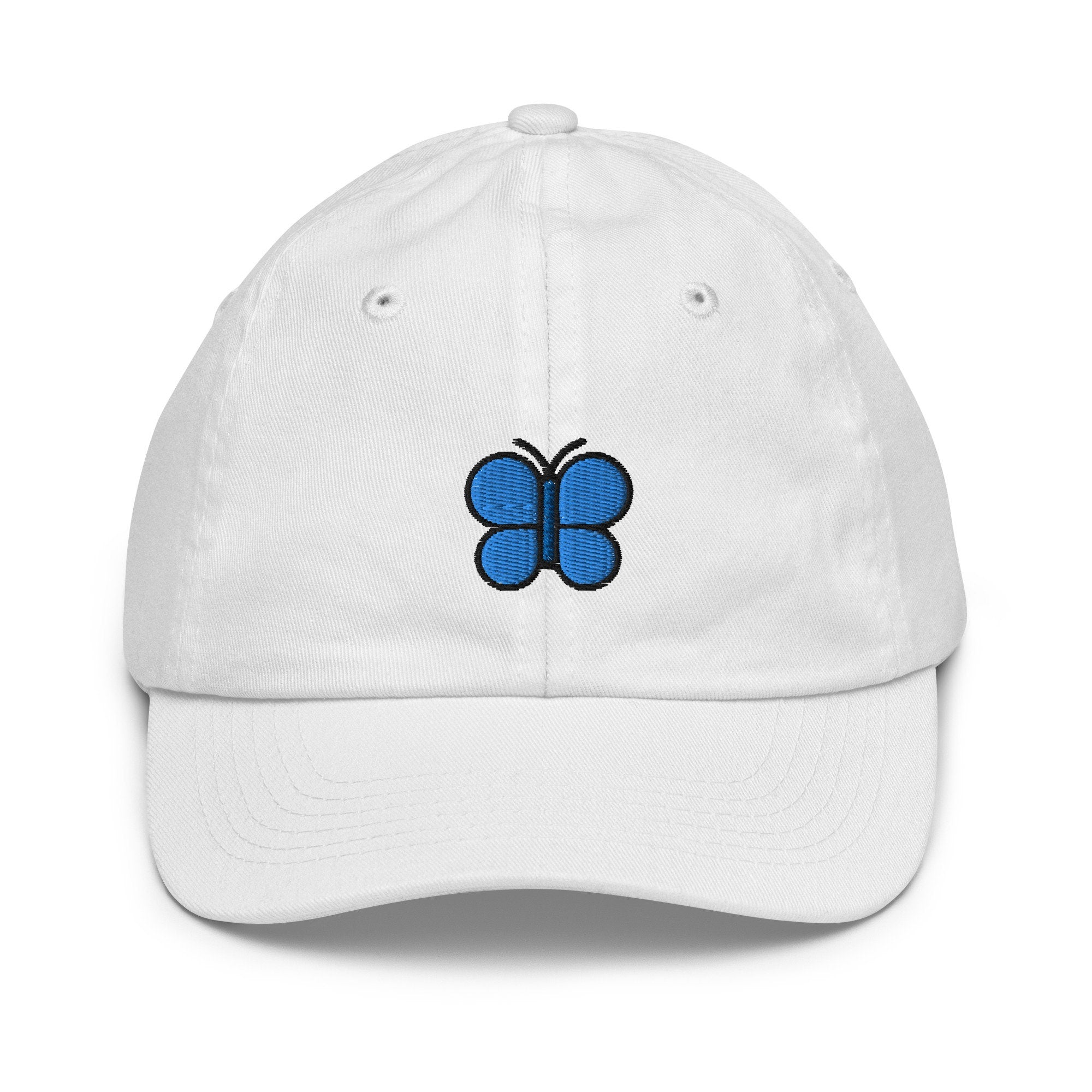 Butterfly Youth Baseball Cap, Handmade Kids Hat, Embroidered Childrens Hat Gift - Multiple Colors