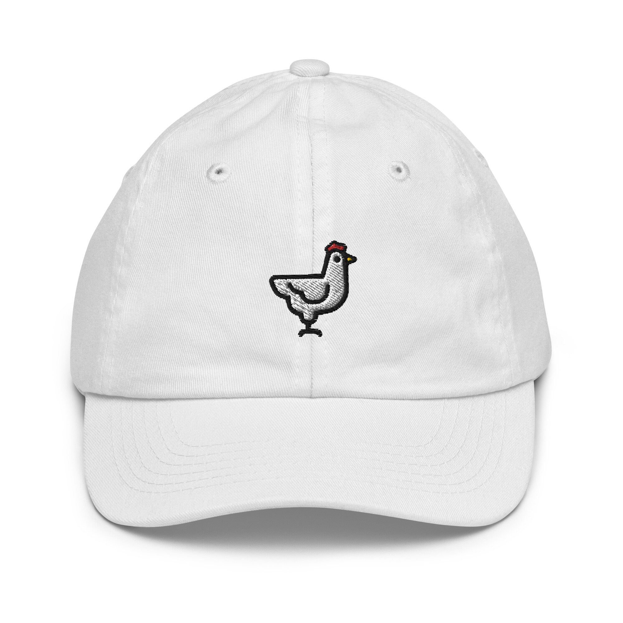 Chicken Youth Baseball Cap, Handmade Kids Hat, Embroidered Childrens Hat Gift - Multiple Colors