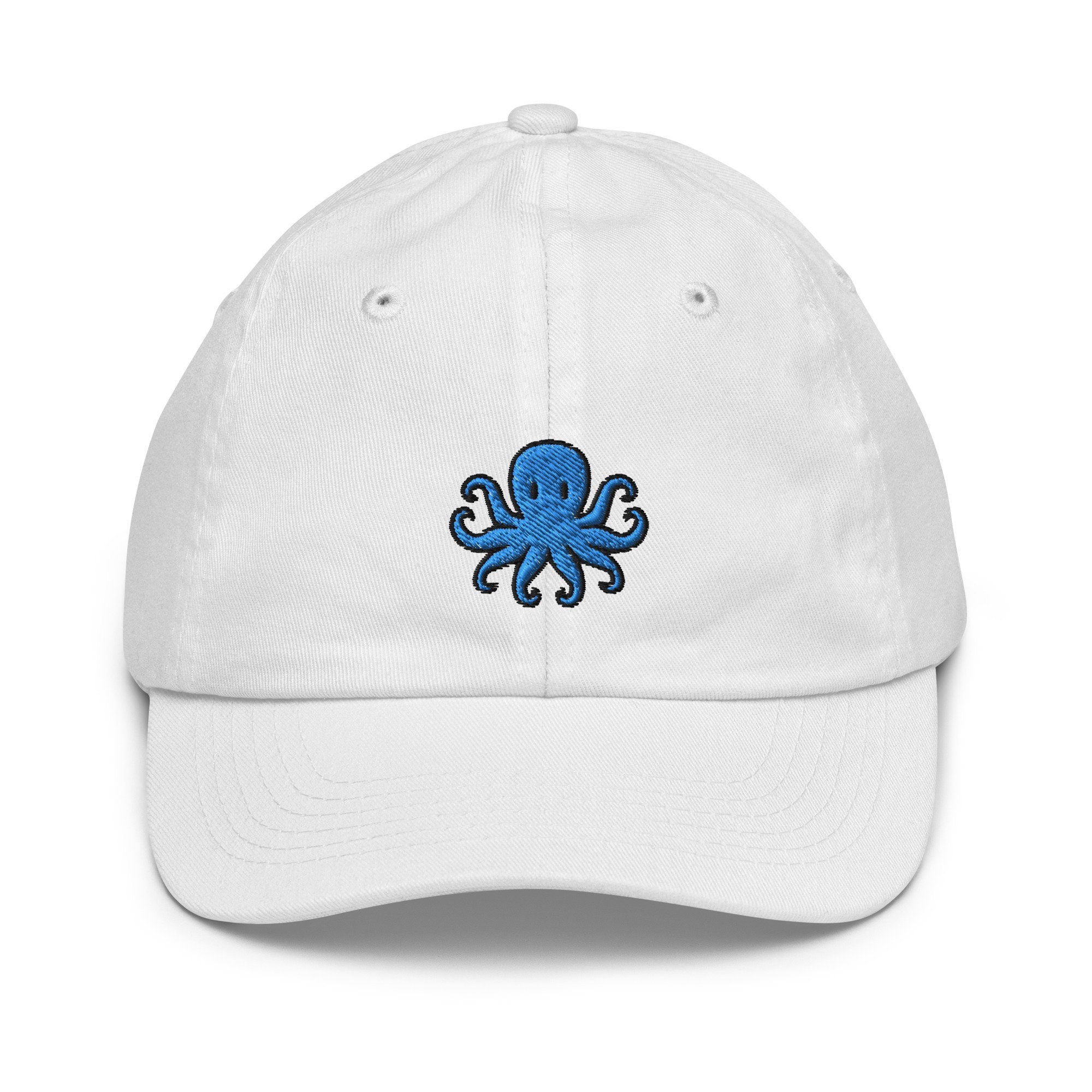 Octopus Youth Baseball Cap, Handmade Kids Hat, Embroidered Childrens Hat Gift - Multiple Colors