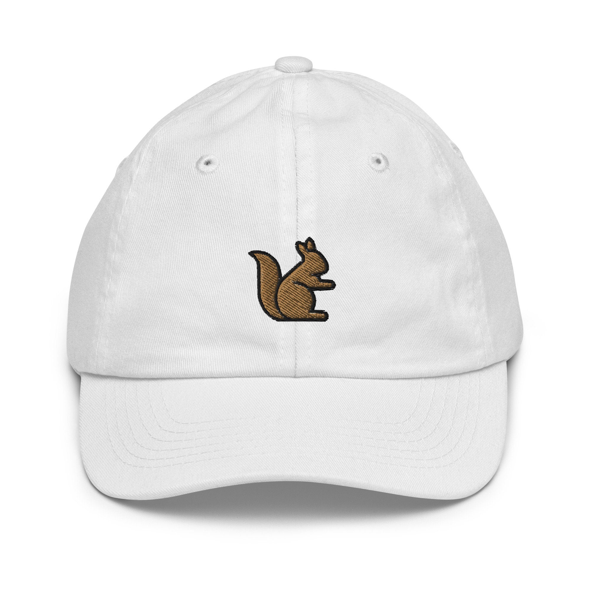 Squirrel Youth Baseball Cap, Handmade Kids Hat, Embroidered Childrens Hat Gift - Multiple Colors