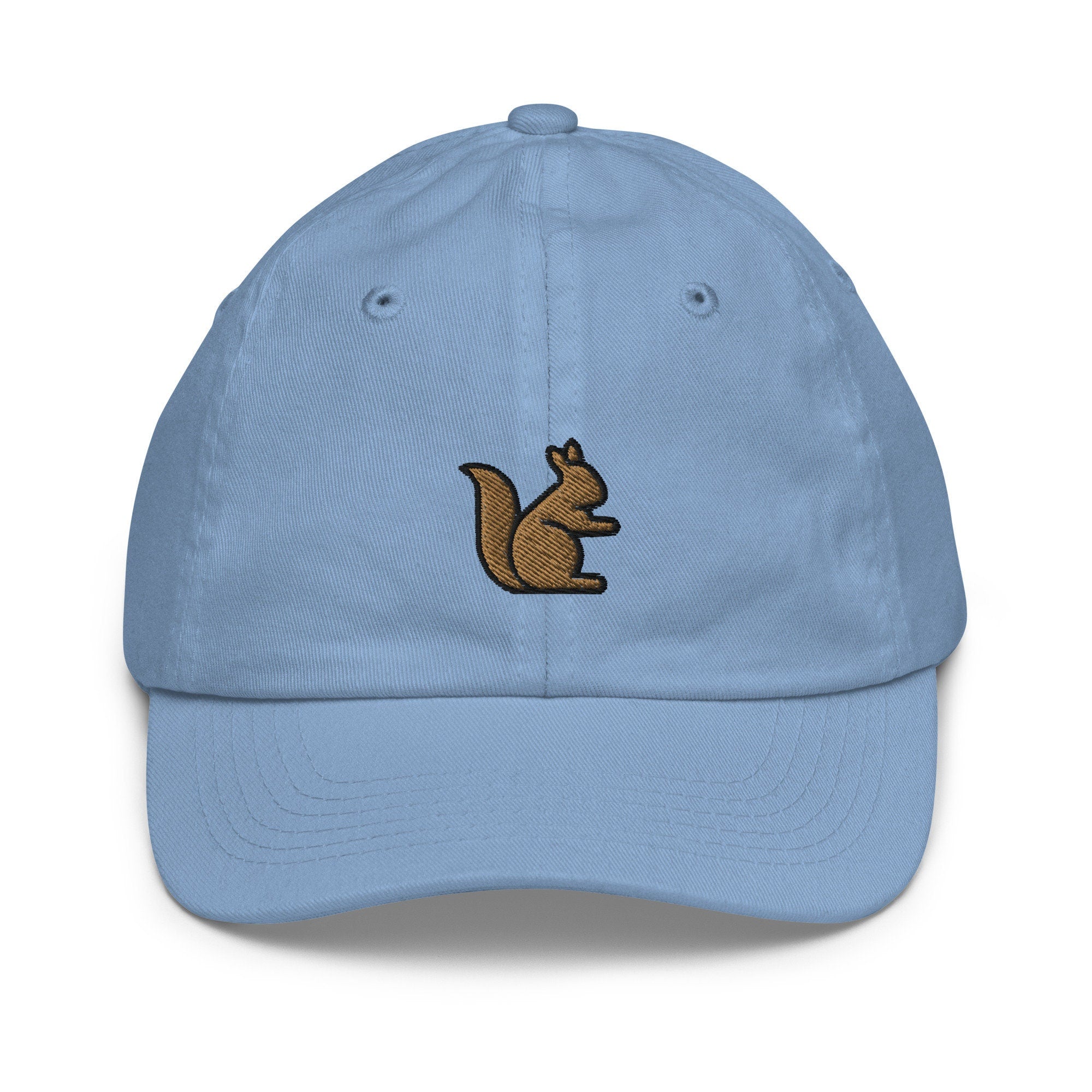 Squirrel Youth Baseball Cap, Handmade Kids Hat, Embroidered Childrens Hat Gift - Multiple Colors