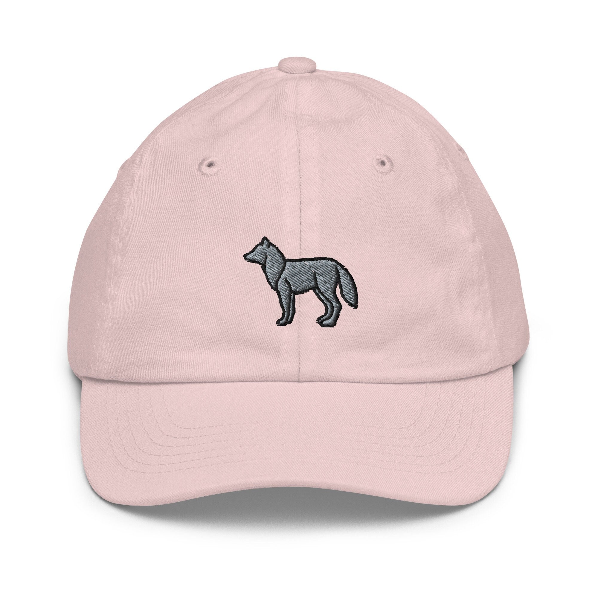 Wolf Youth Baseball Cap, Handmade Kids Hat, Embroidered Childrens Hat Gift - Multiple Colors