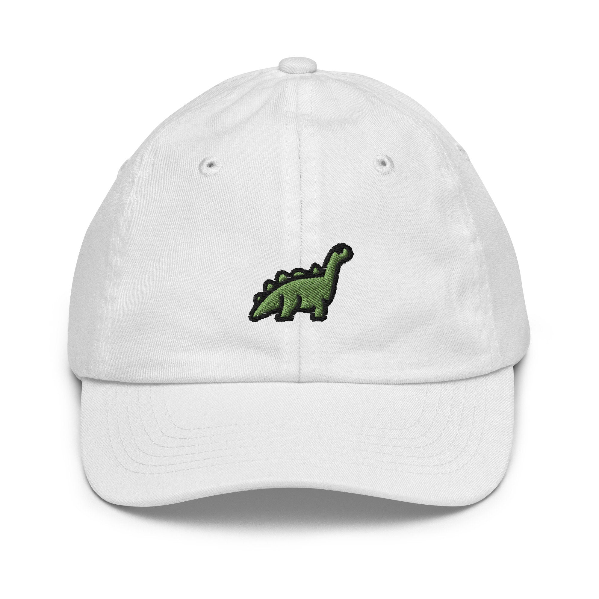 Dinosaur Youth Baseball Cap, Cute Handmade Kids Hat, Embroidered Childrens Hat Gift - Multiple Colors