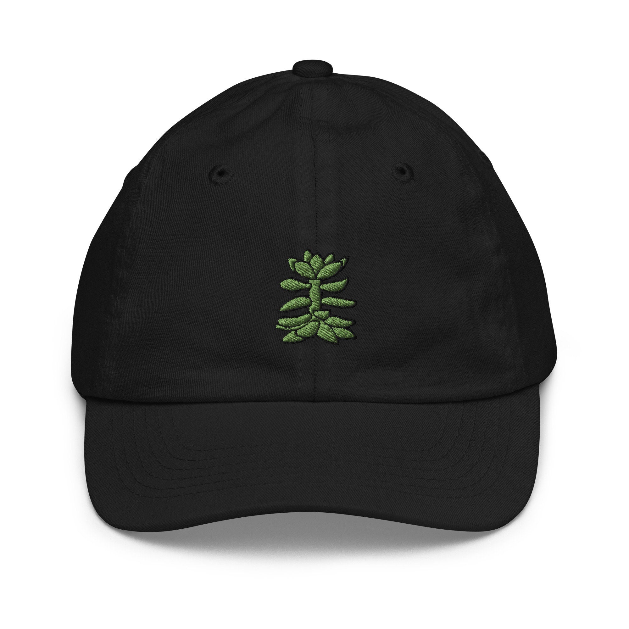 Succulent Plant Youth Baseball Cap, Handmade Kids Hat, Embroidered Childrens Hat Gift - Multiple Colors
