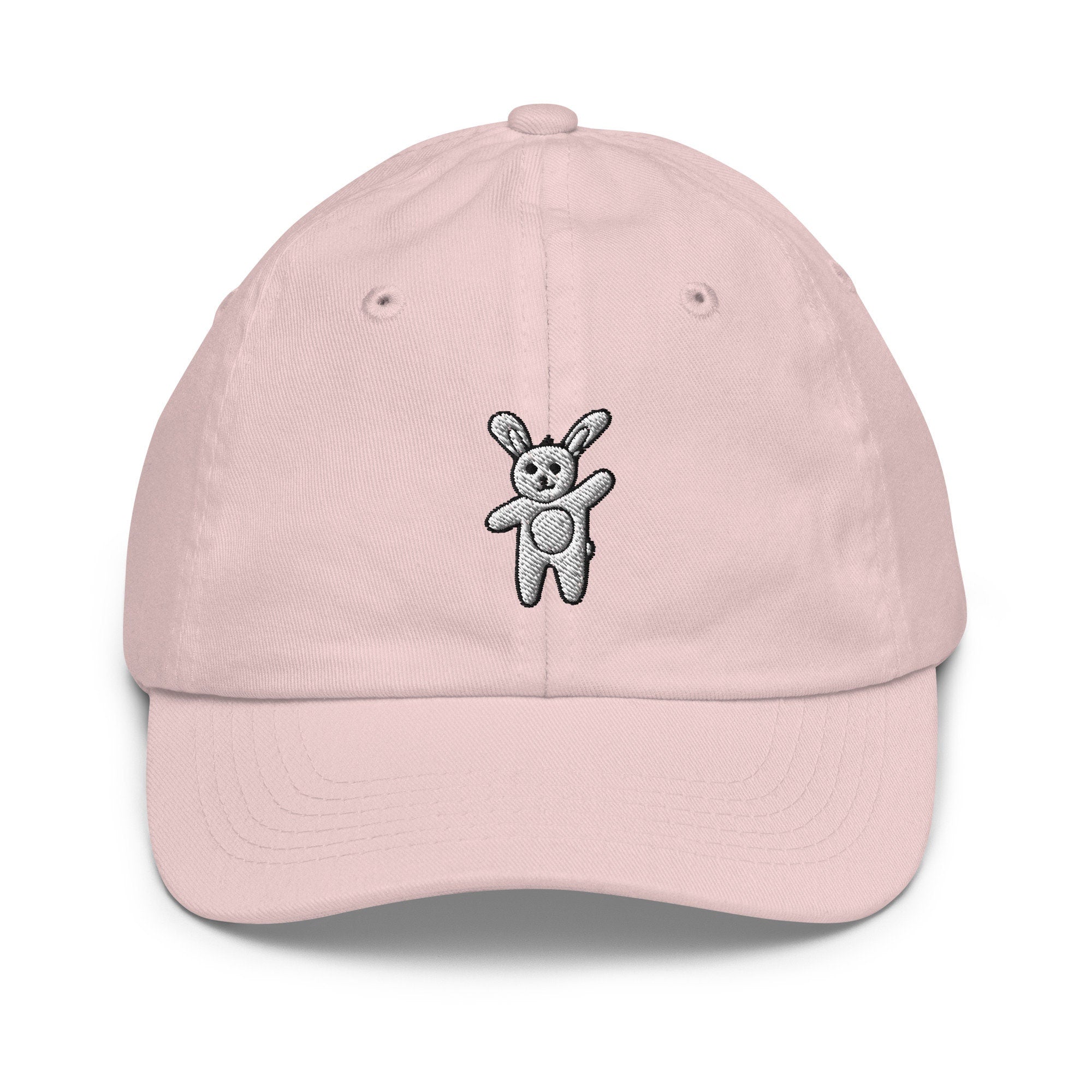 Stuffed Bunny Youth Baseball Cap, Handmade Kids Hat, Embroidered Childrens Hat Gift - Multiple Colors