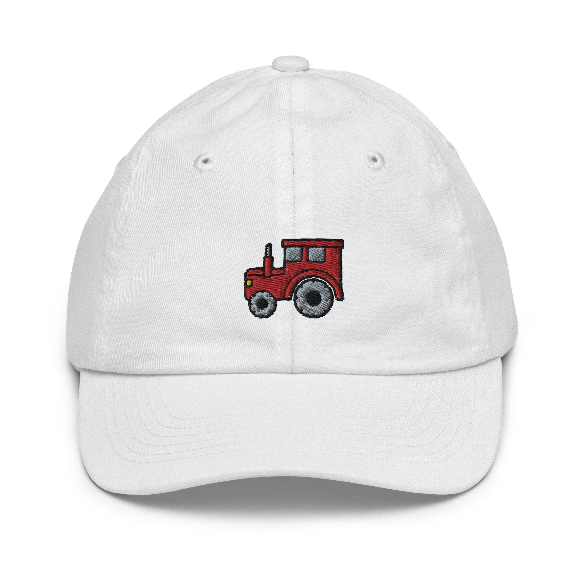 Tractor Youth Baseball Cap, Handmade Kids Hat, Embroidered Childrens Hat Gift - Multiple Colors