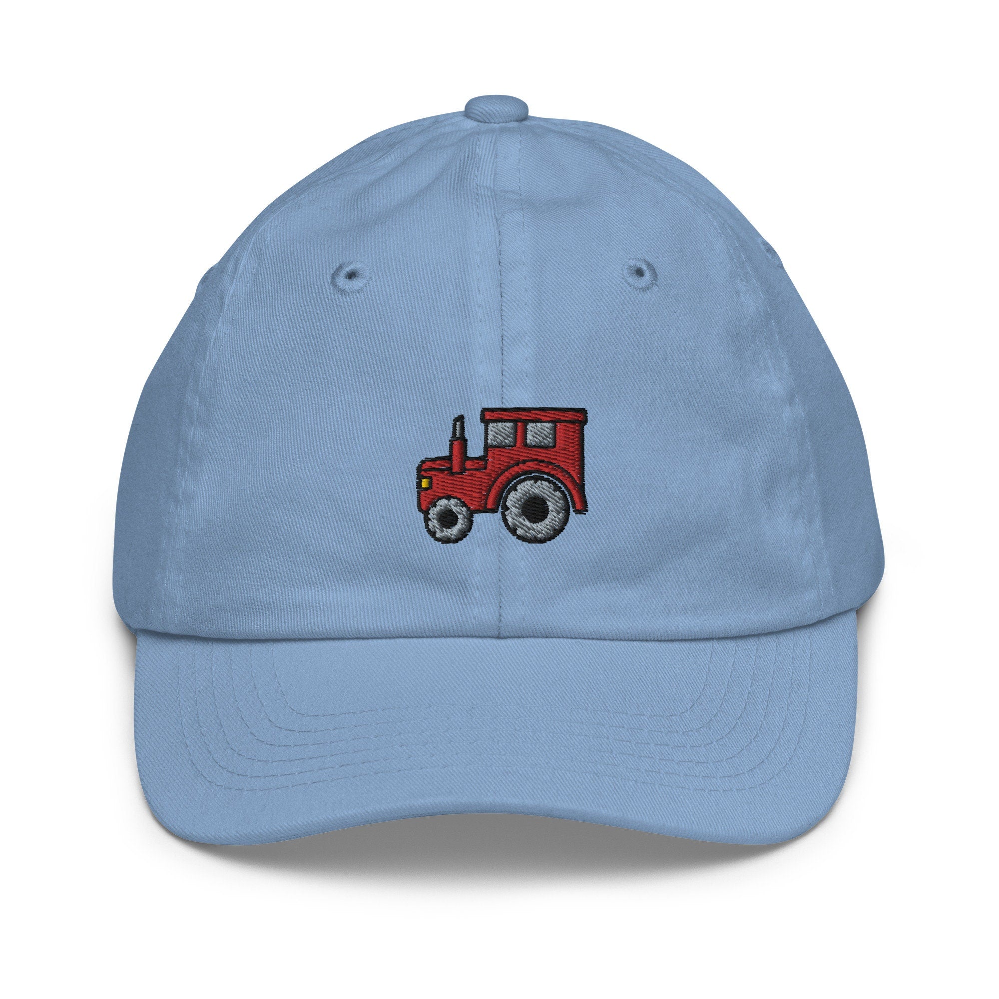 Tractor Youth Baseball Cap, Handmade Kids Hat, Embroidered Childrens Hat Gift - Multiple Colors