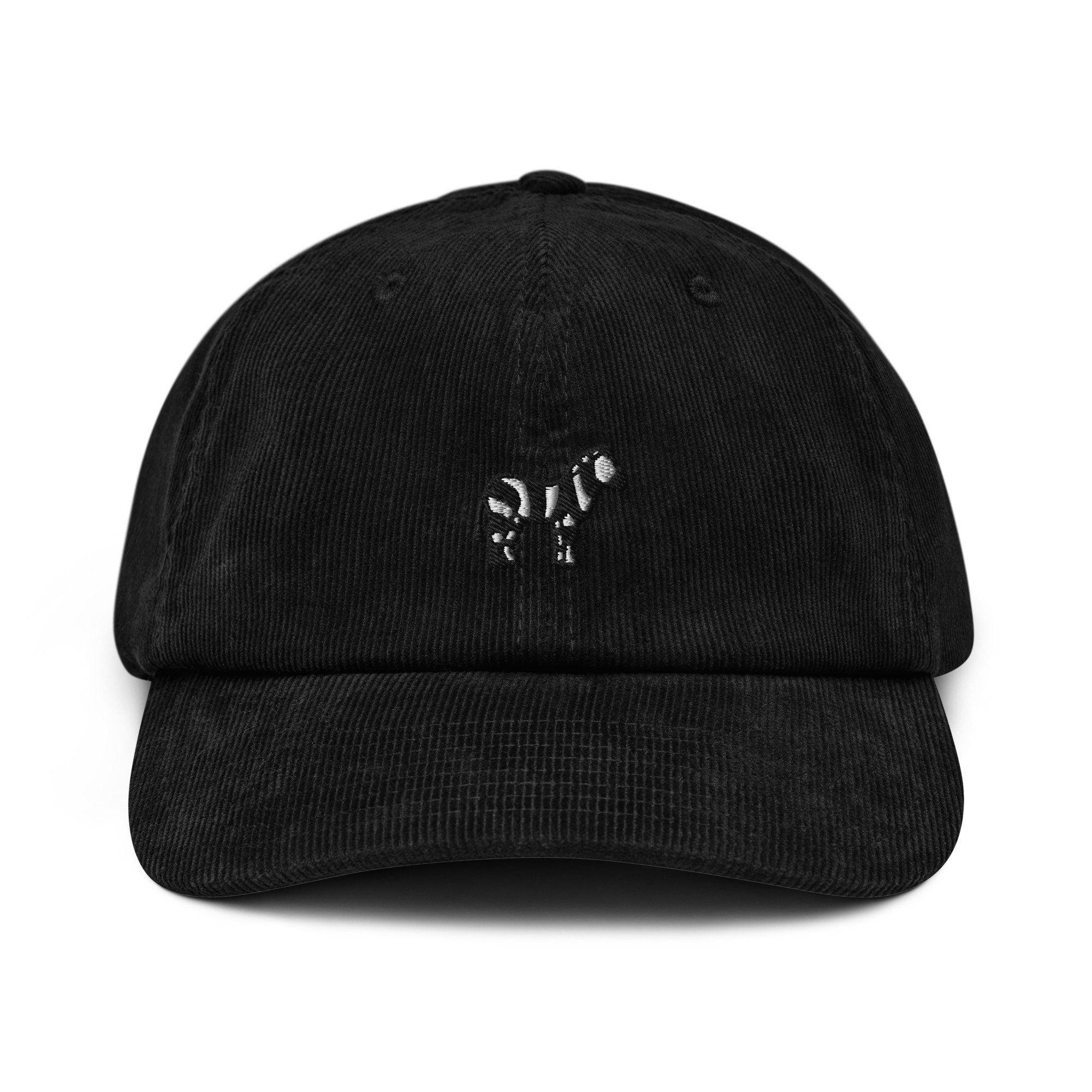 Zebra Corduroy Hat, Handmade Embroidered Corduroy Dad Cap - Multiple Colors