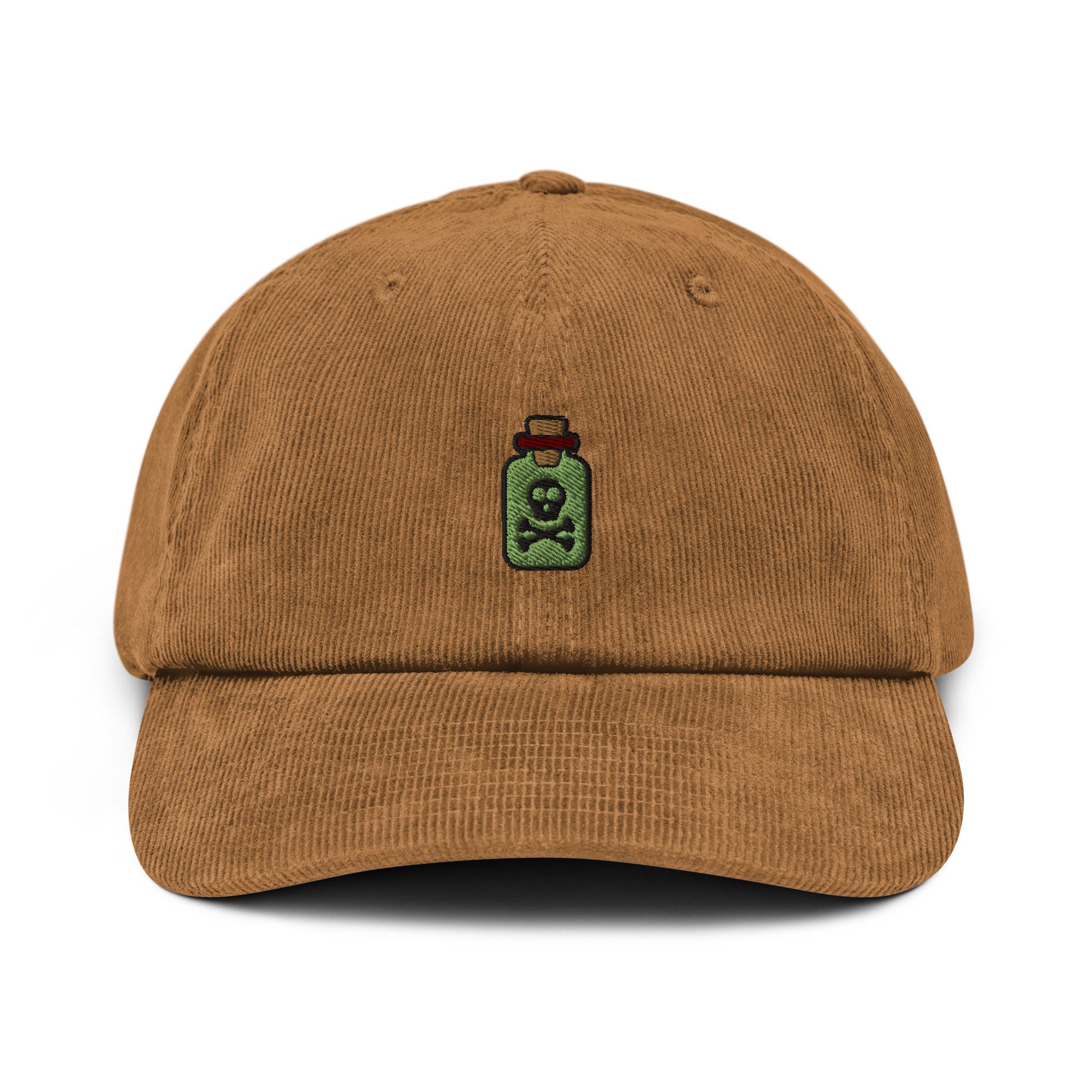 Poison Corduroy Hat, Handmade Embroidered Corduroy Dad Cap - Multiple Colors
