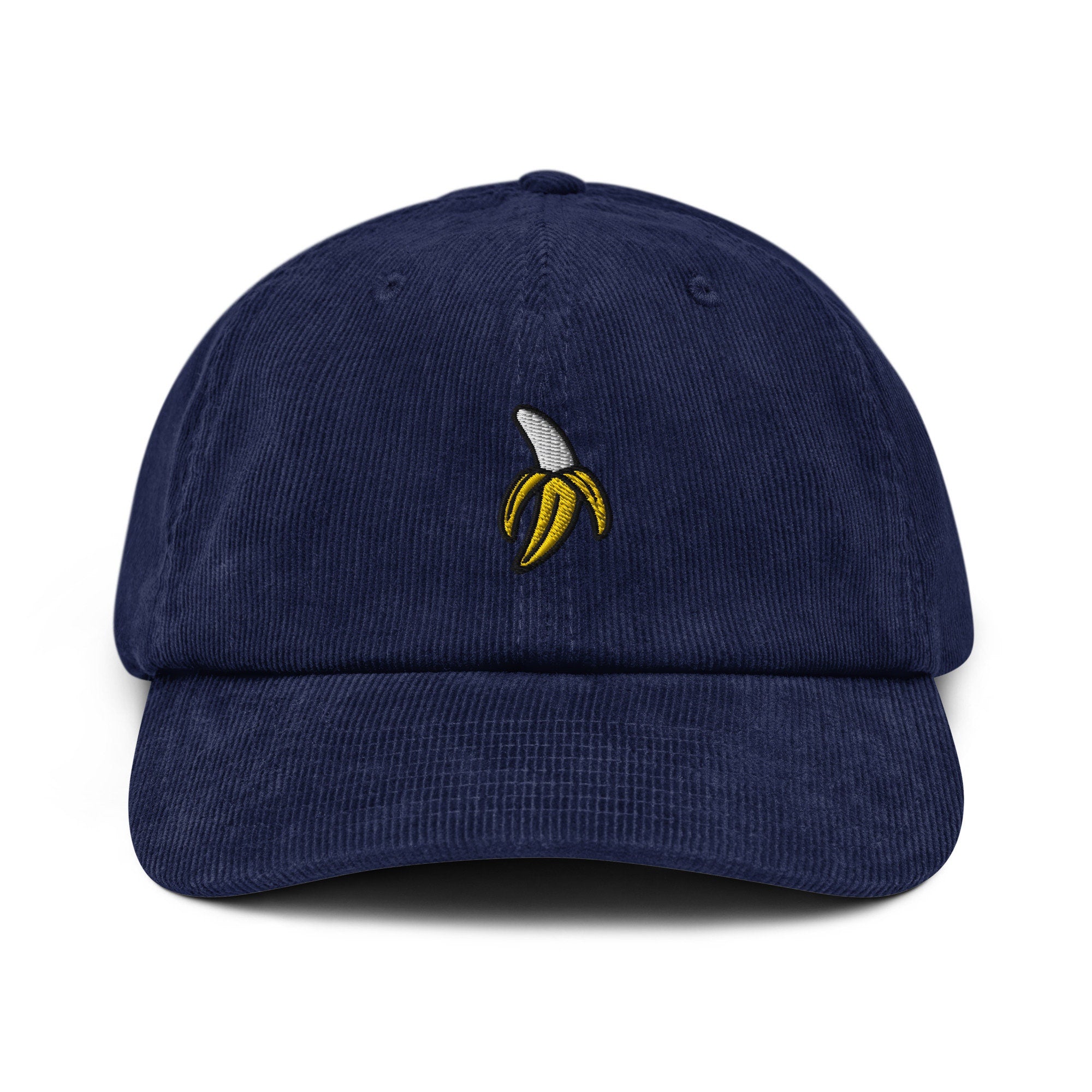 Banana Corduroy Hat, Handmade Embroidered Corduroy Dad Cap - Multiple Colors