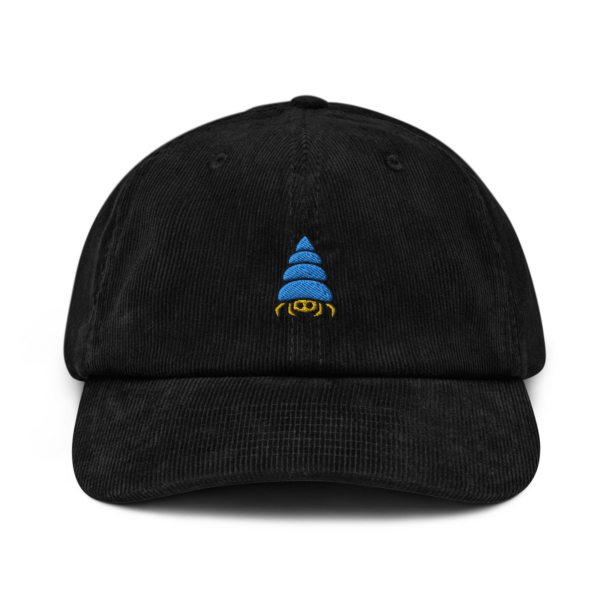 Hermit Crab Corduroy Hat, Handmade Embroidered Corduroy Dad Cap - Multiple Colors