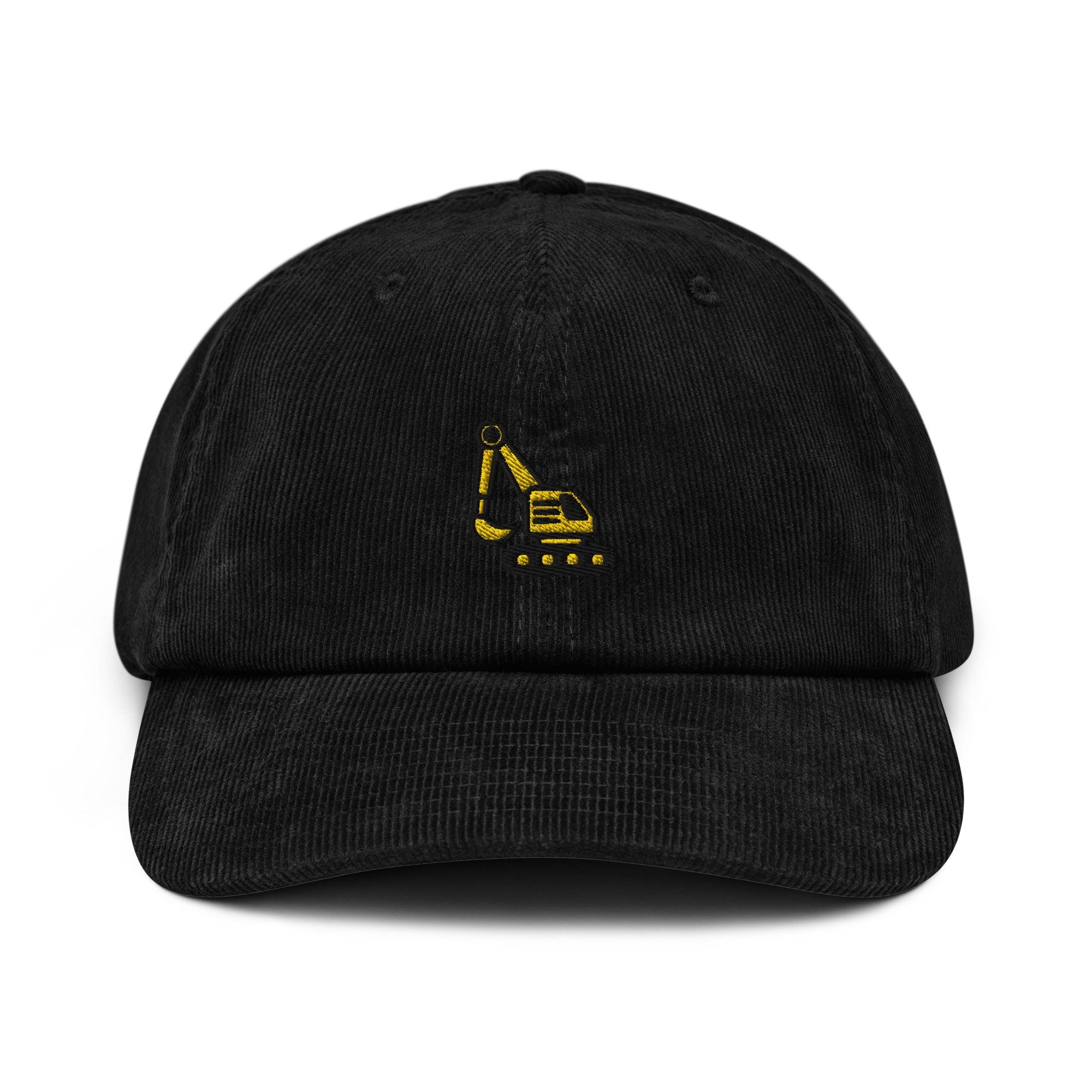 Digger Corduroy Hat, Handmade Embroidered Corduroy Dad Cap - Multiple Colors