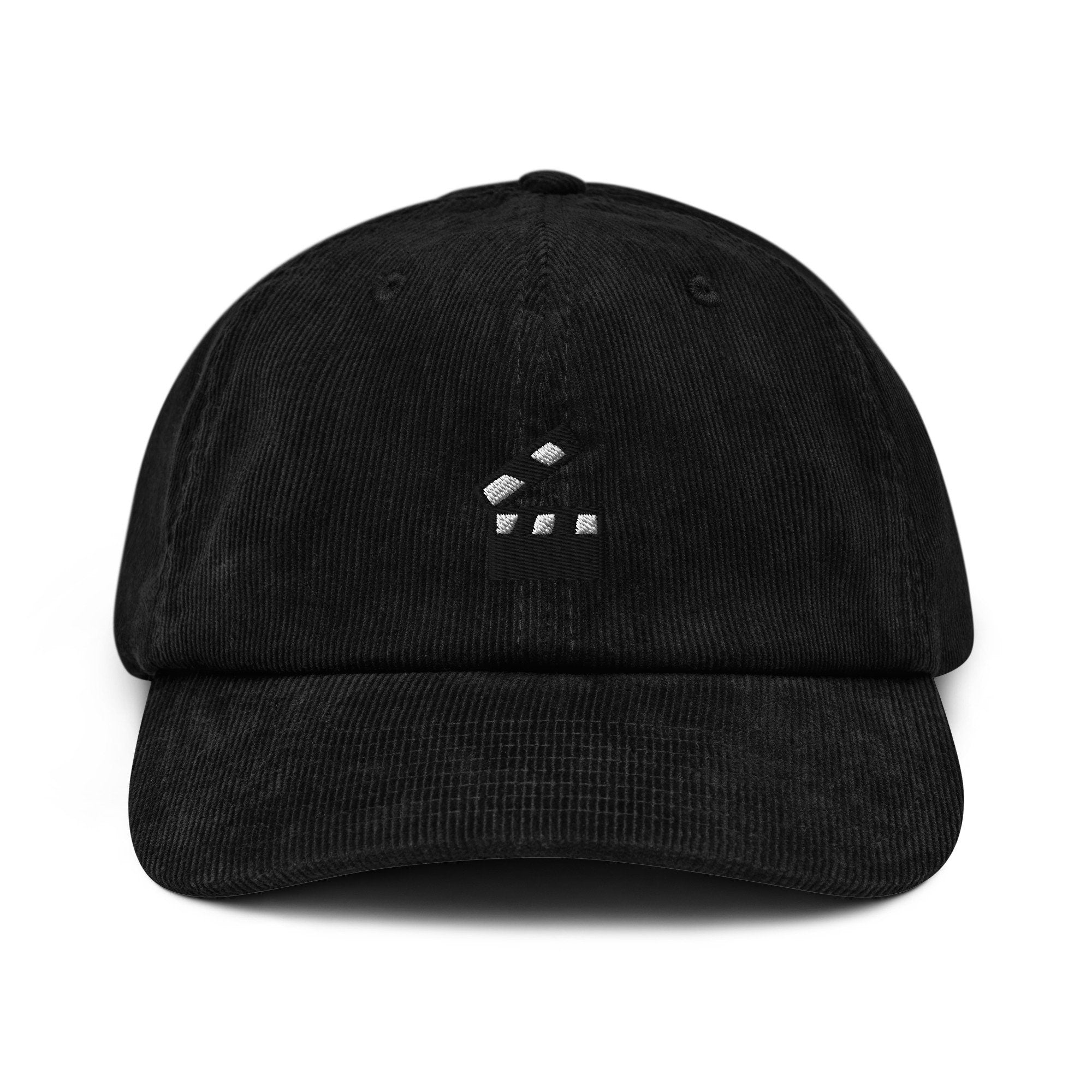 Clapper Board Director Corduroy Hat, Handmade Embroidered Corduroy Dad Cap - Multiple Colors