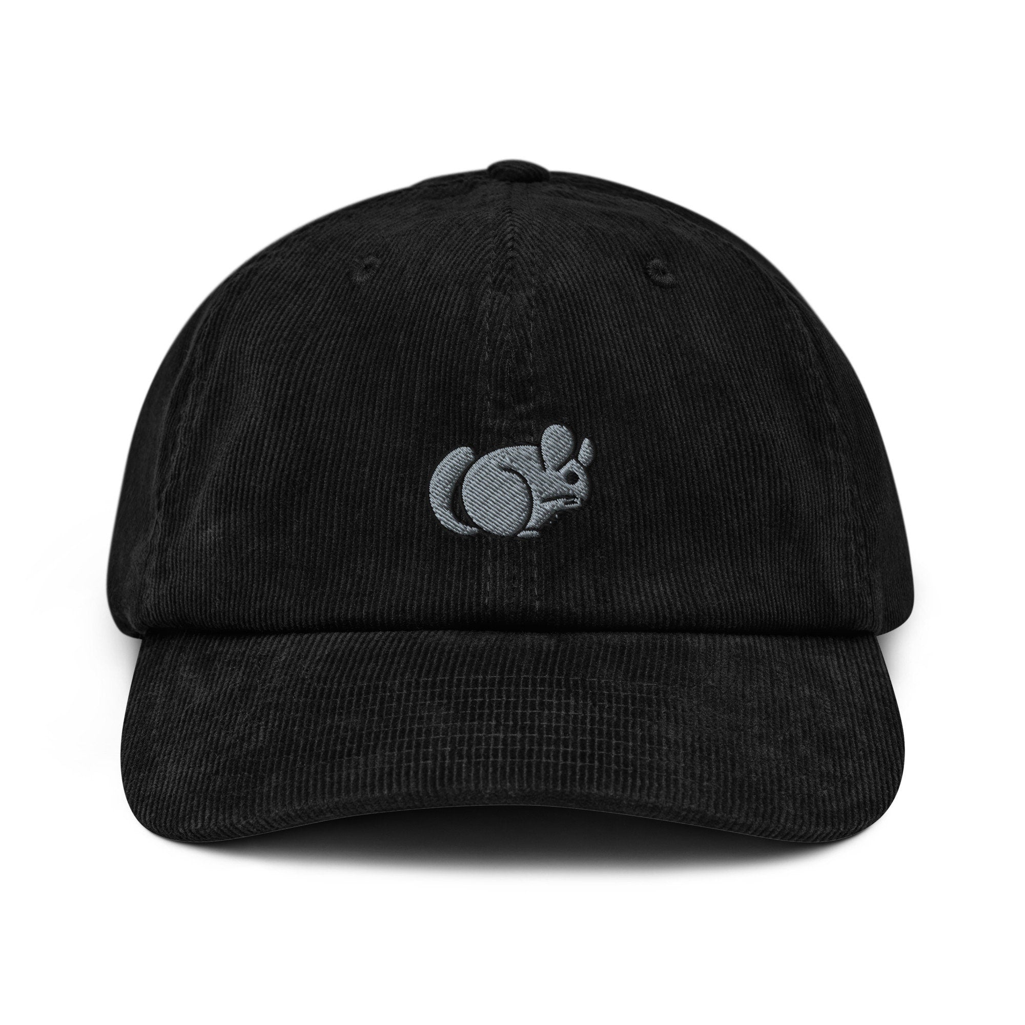 Chinchilla Corduroy Hat, Handmade Embroidered Corduroy Dad Cap - Multiple Colors