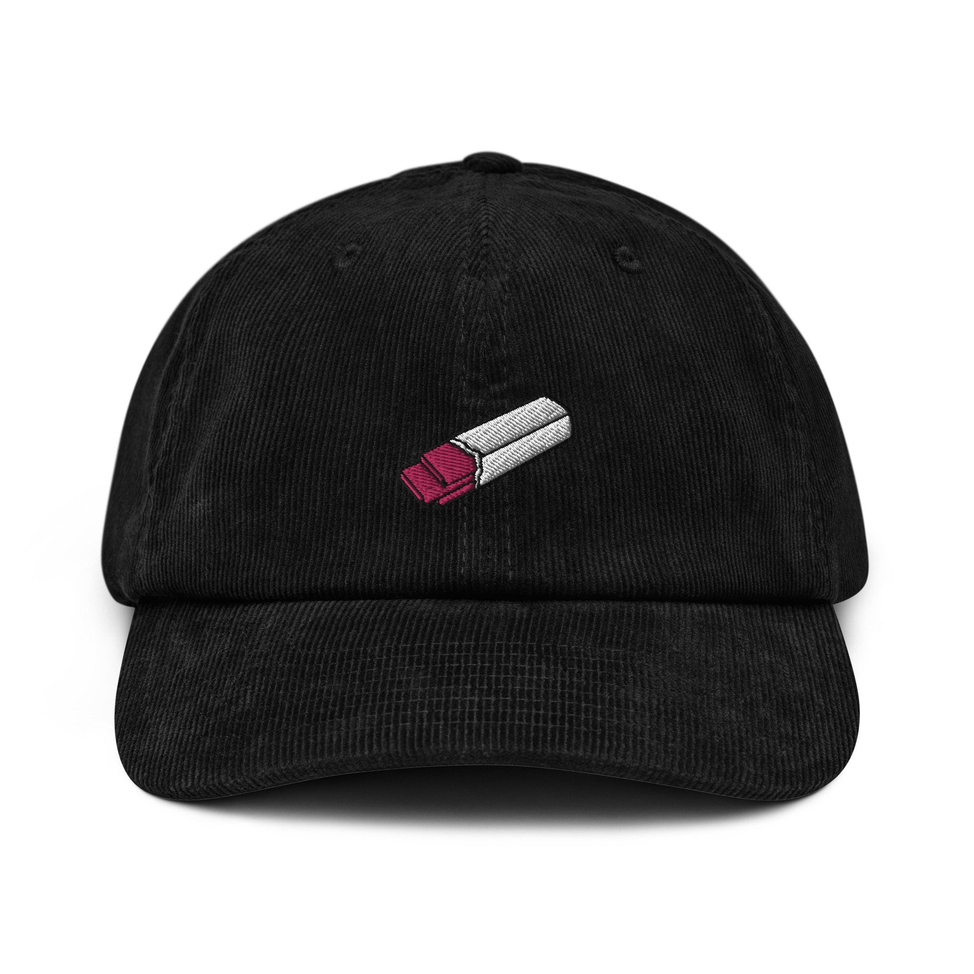 Bubble Gum Sticks Corduroy Hat, Handmade Embroidered Corduroy Dad Cap - Multiple Colors