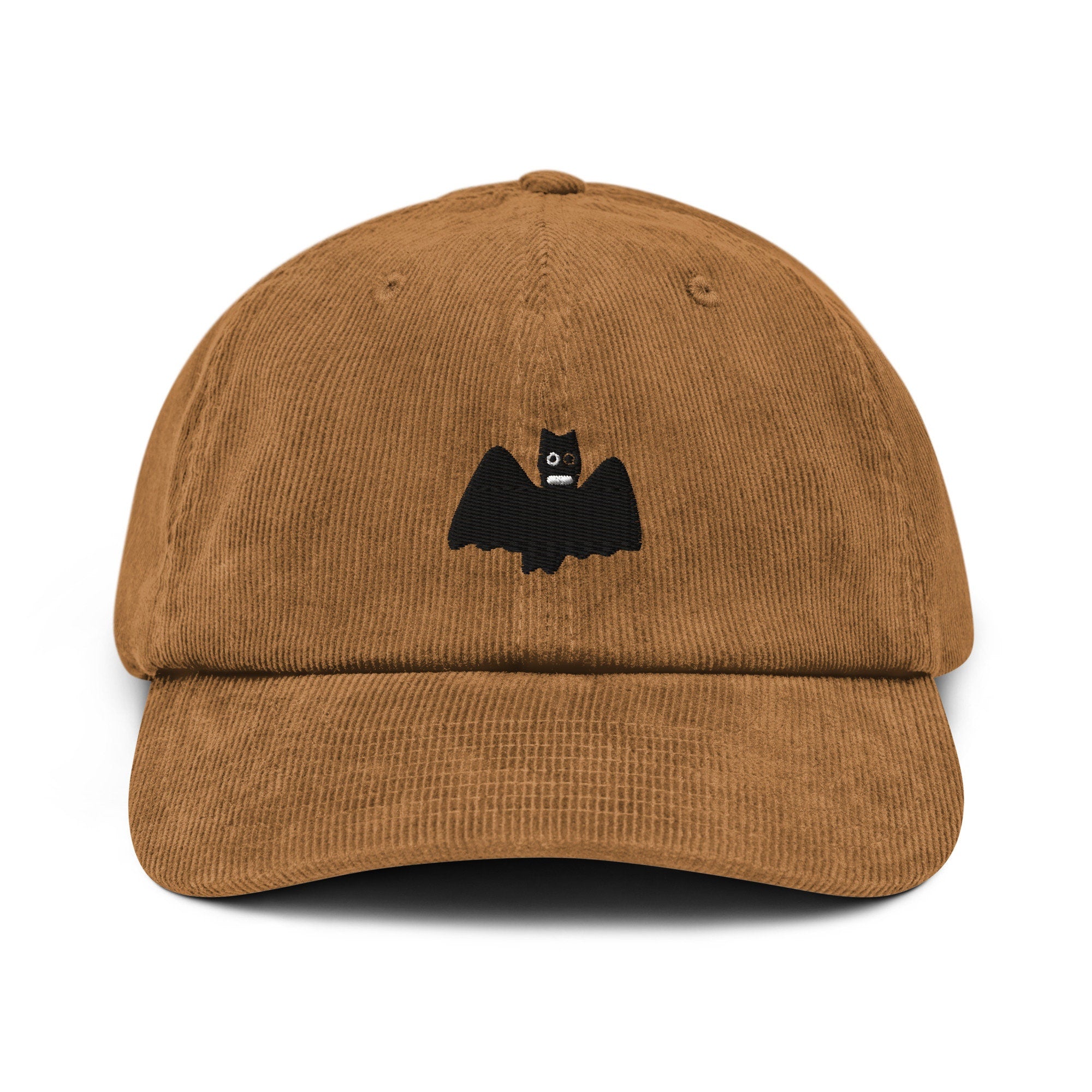 Demon Corduroy Hat, Handmade Embroidered Corduroy Dad Cap - Multiple Colors