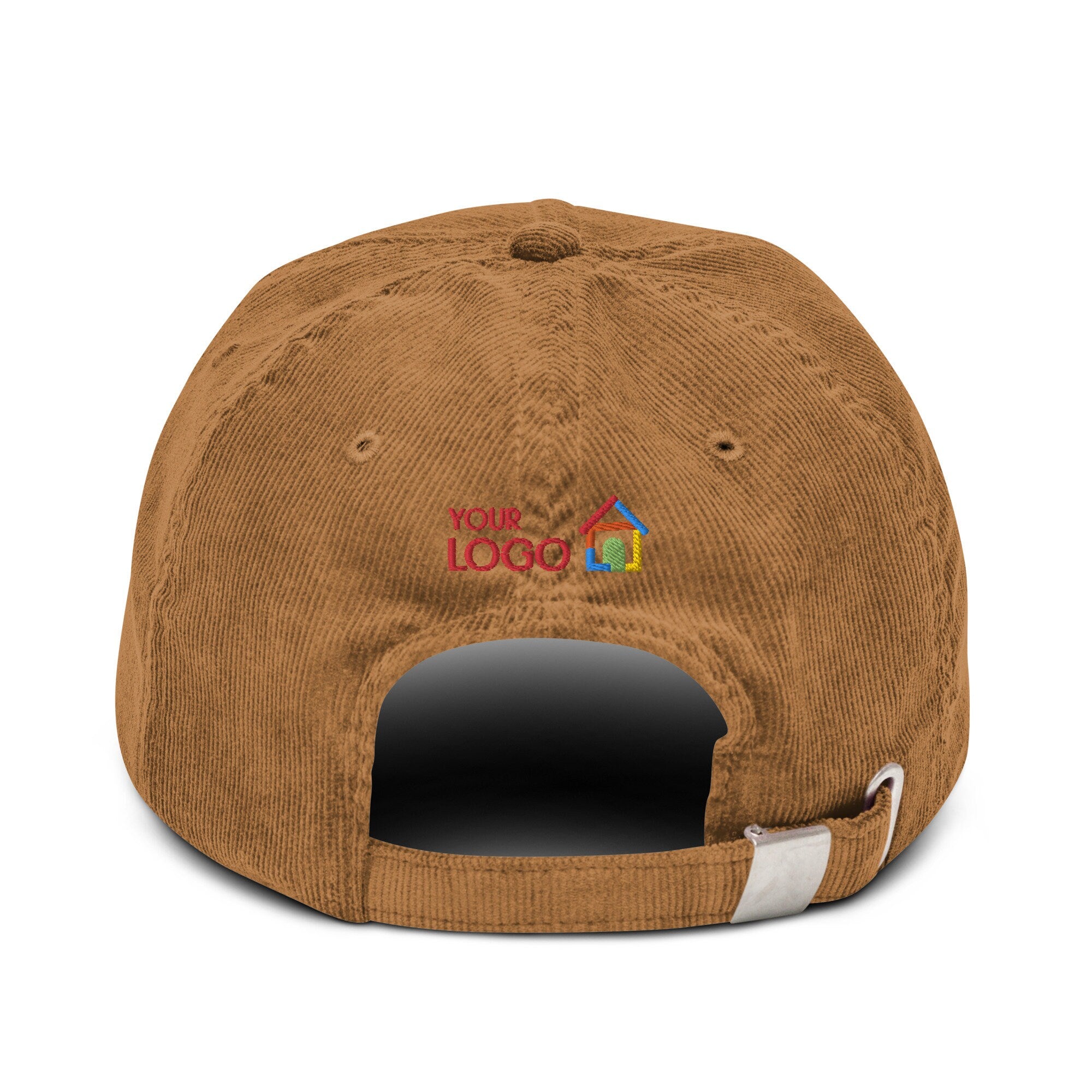 Your Logo or Design Back of Cap Embroidery, Custom Logo Corduroy Hat, Handmade Embroidered Corduroy Hat, Personalized Corduroy Dad Cap