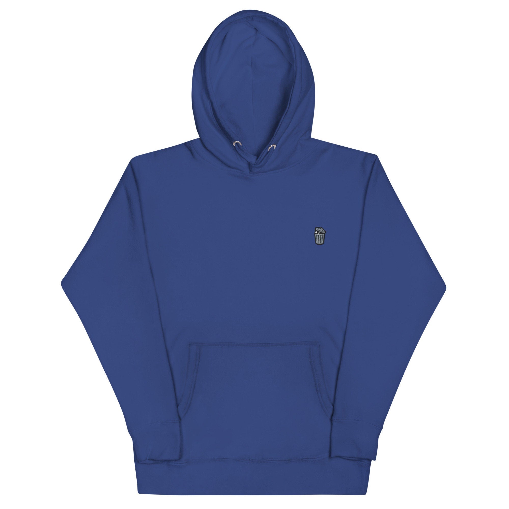Trash Can Monster Unisex Hoodie, Handmade Embroidered Hoodie, Premium Hooded Sweater, Hoodie Embroidery - Multiple Colors