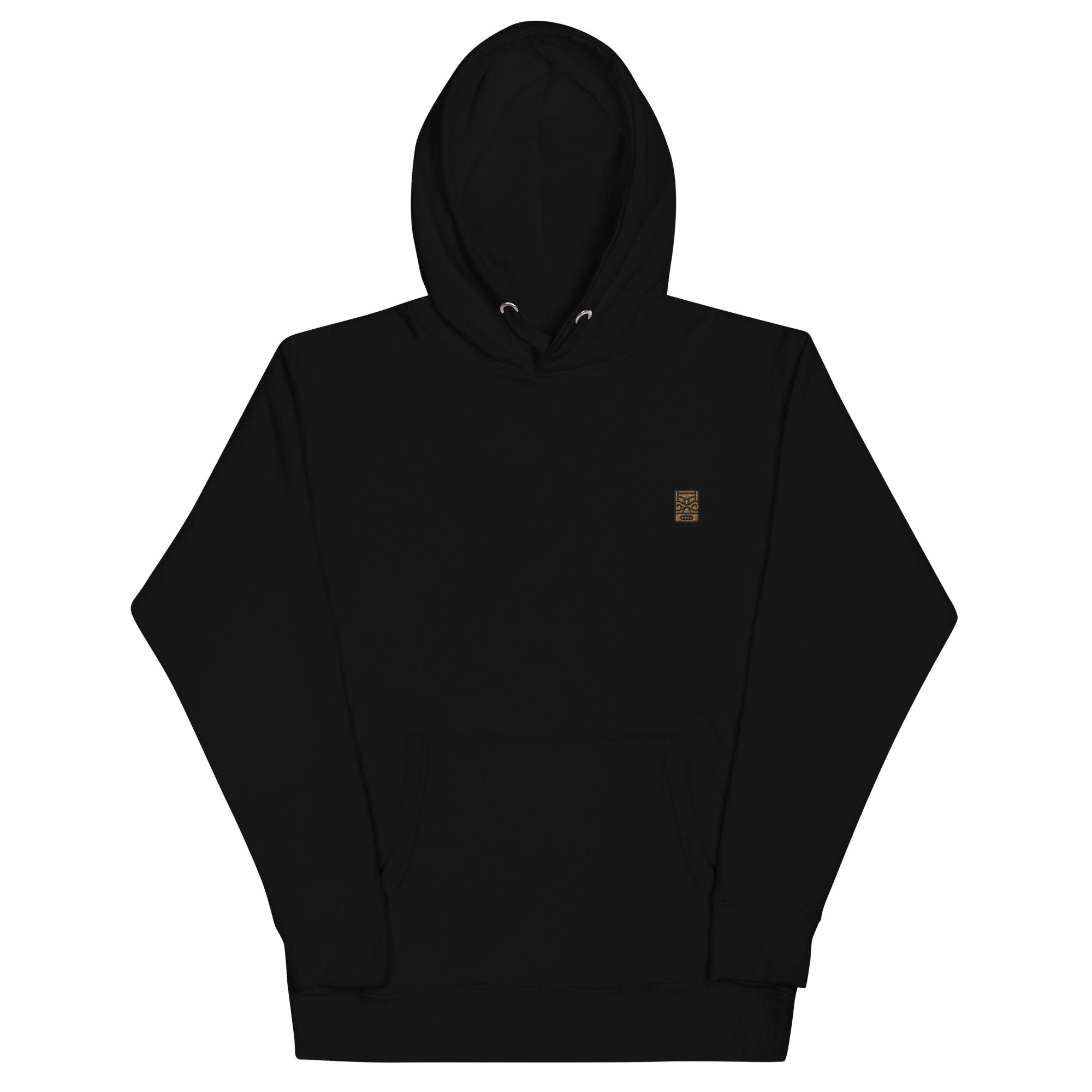Tiki Unisex Hoodie, Handmade Embroidered Hoodie, Premium Hooded Sweater, Hoodie Embroidery - Multiple Colors