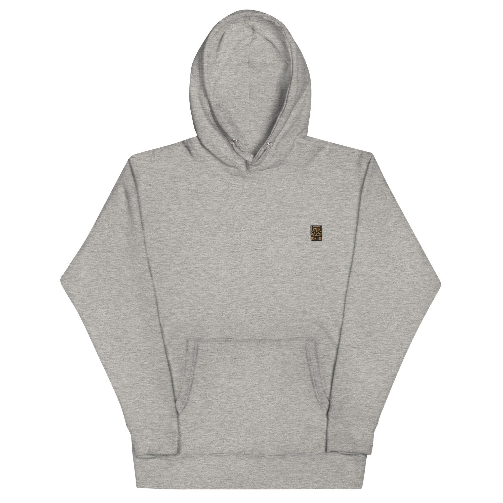Tiki Unisex Hoodie, Handmade Embroidered Hoodie, Premium Hooded Sweater, Hoodie Embroidery - Multiple Colors