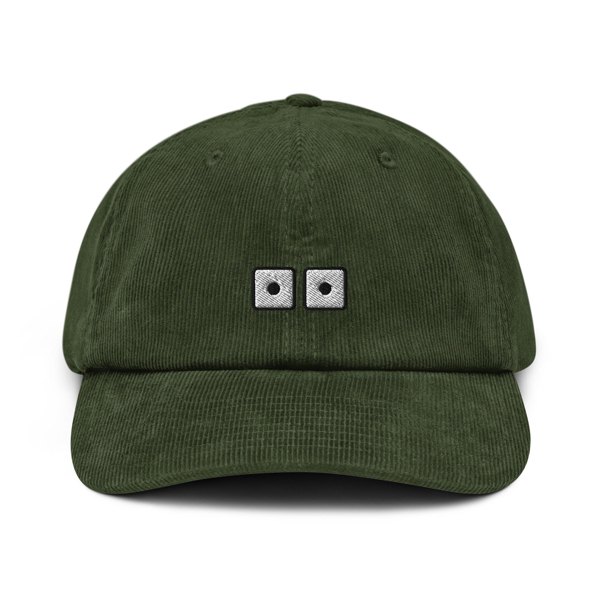 Snake Eyes Dice, Embroidered Snake Eyes Dice, Gambling Dice Snake Eyes Corduroy, Handmade Embroidered Dice Hat - Multiple Colors