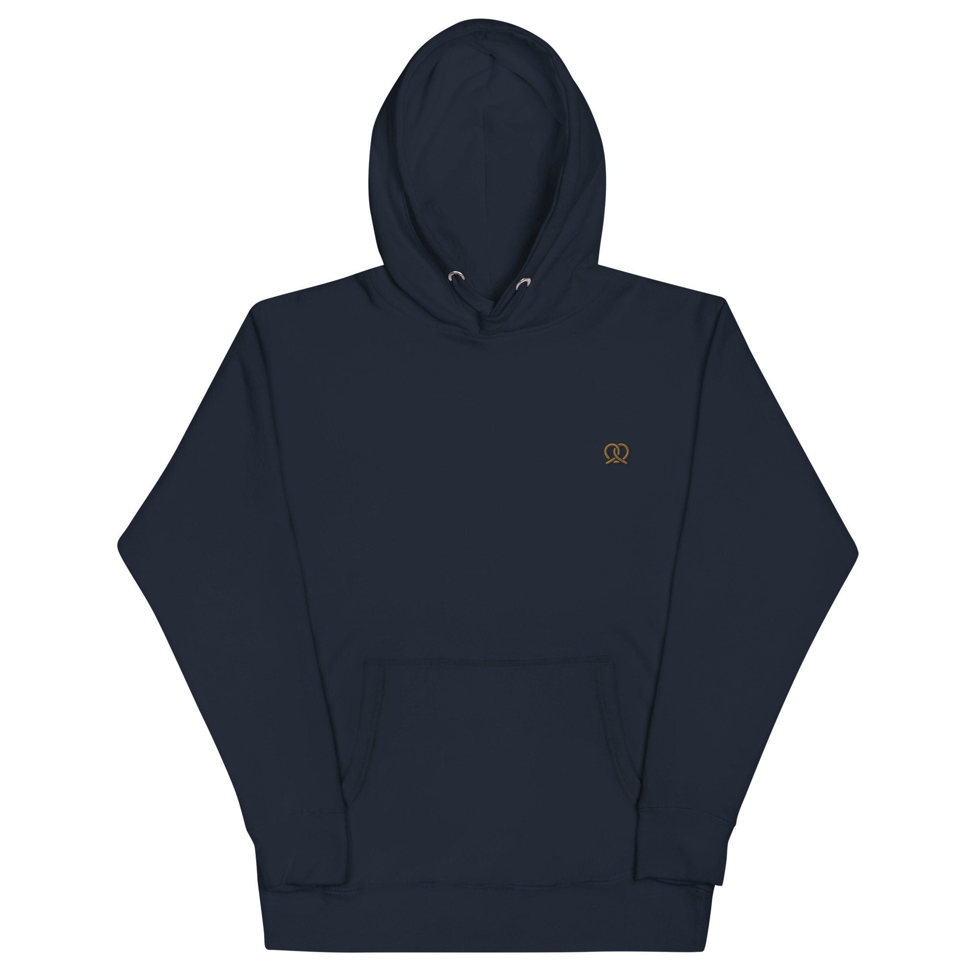 Pretzel Unisex Hoodie, Handmade Embroidered Hoodie, Premium Hooded Sweater, Hoodie Embroidery - Multiple Colors
