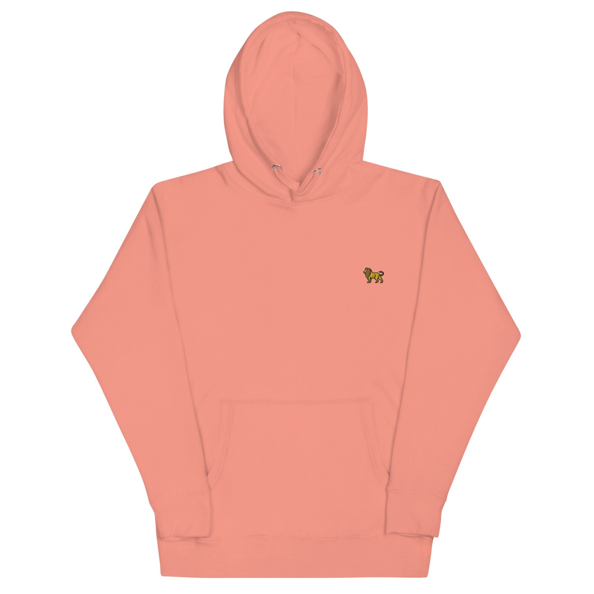 Lion Unisex Hoodie, Handmade Embroidered Hoodie, Premium Hooded Sweater, Hoodie Embroidery - Multiple Colors