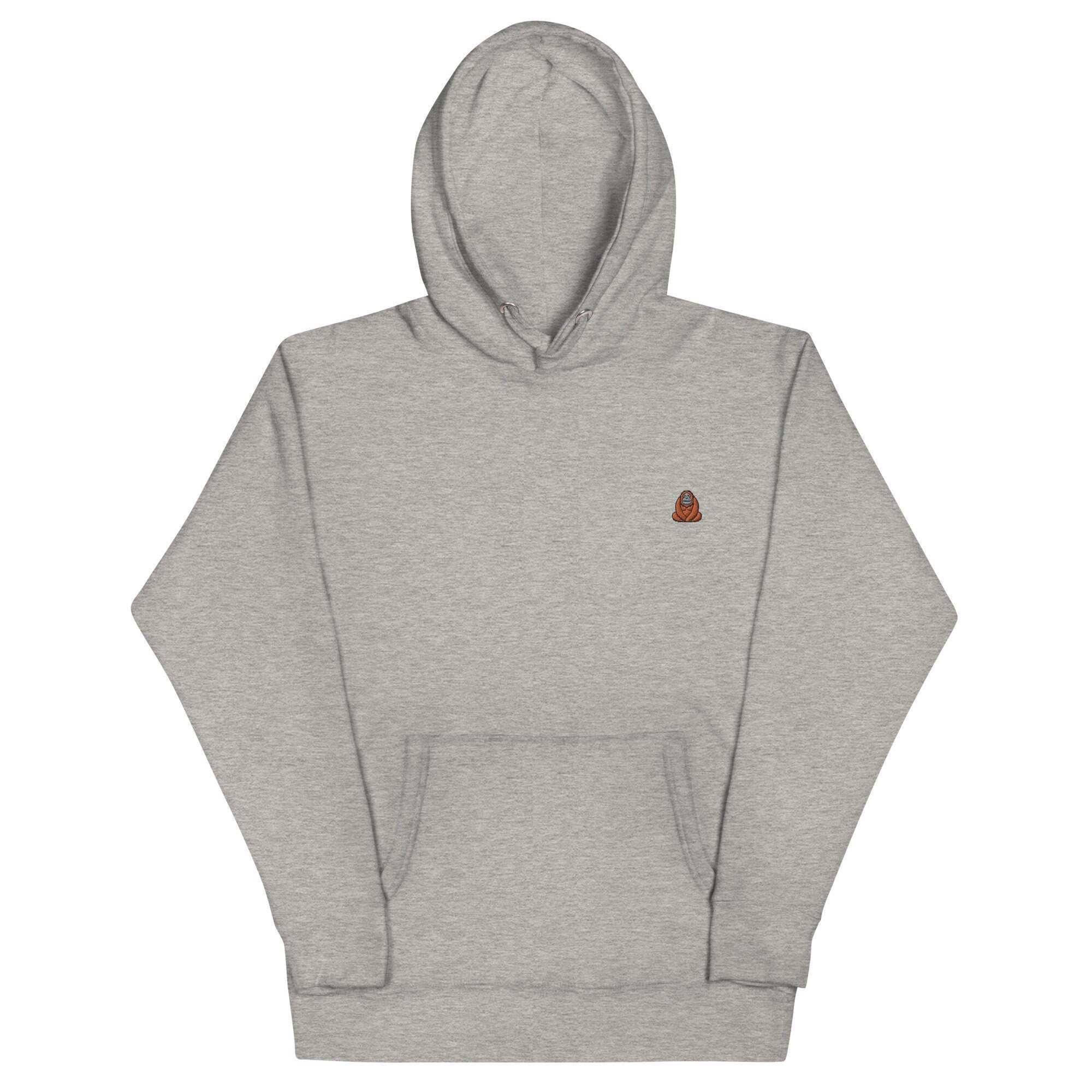 Orangutan Unisex Hoodie, Handmade Embroidered Hoodie, Premium Hooded Sweater, Hoodie Embroidery - Multiple Colors