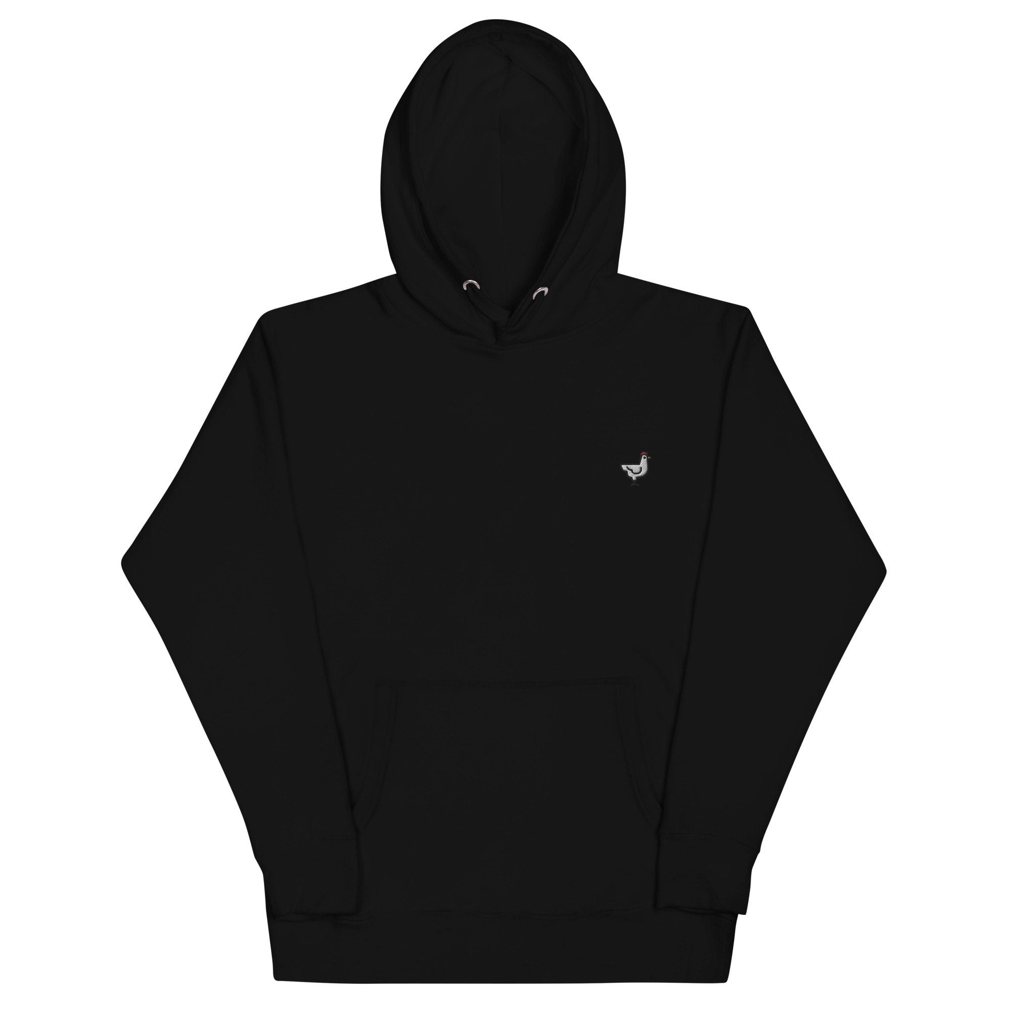 Chicken Unisex Hoodie, Handmade Embroidered Hoodie, Premium Hooded Sweater, Hoodie Embroidery - Multiple Colors