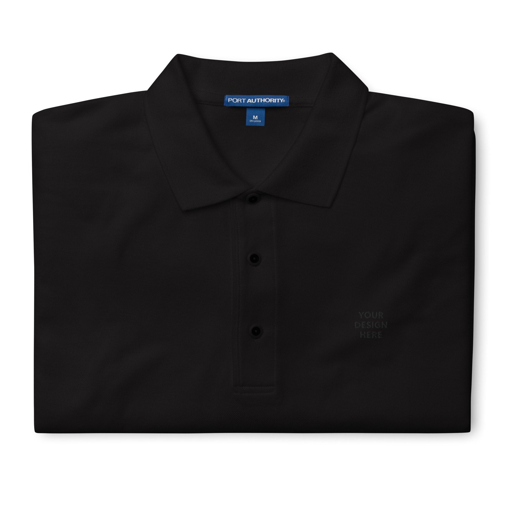 Premium Custom Mens Polo, Handmade Embroidered Polo, Customized Your Text Design or Logo Golf Shirt - Multiple Colors
