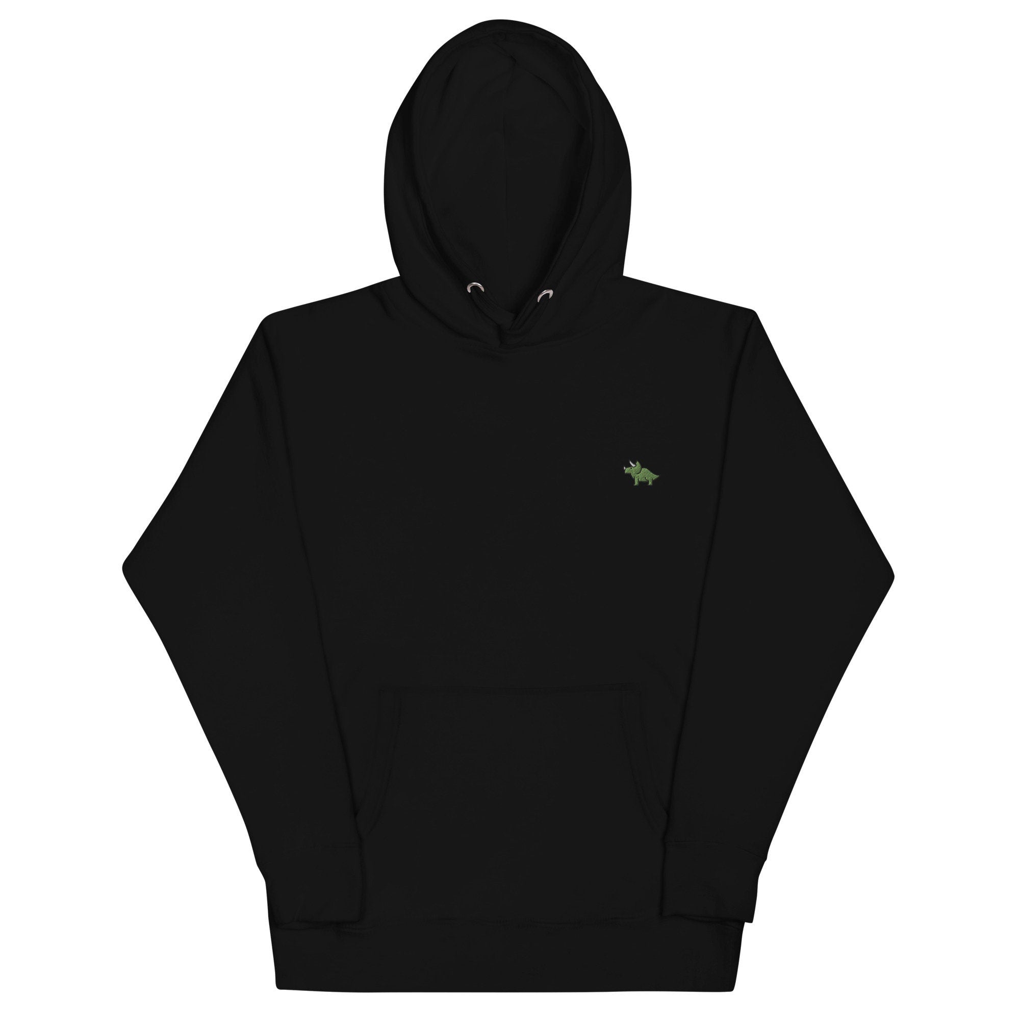 Triceratops Unisex Hoodie, Handmade Embroidered Hoodie, Premium Hooded Sweater, Hoodie Embroidery - Multiple Colors