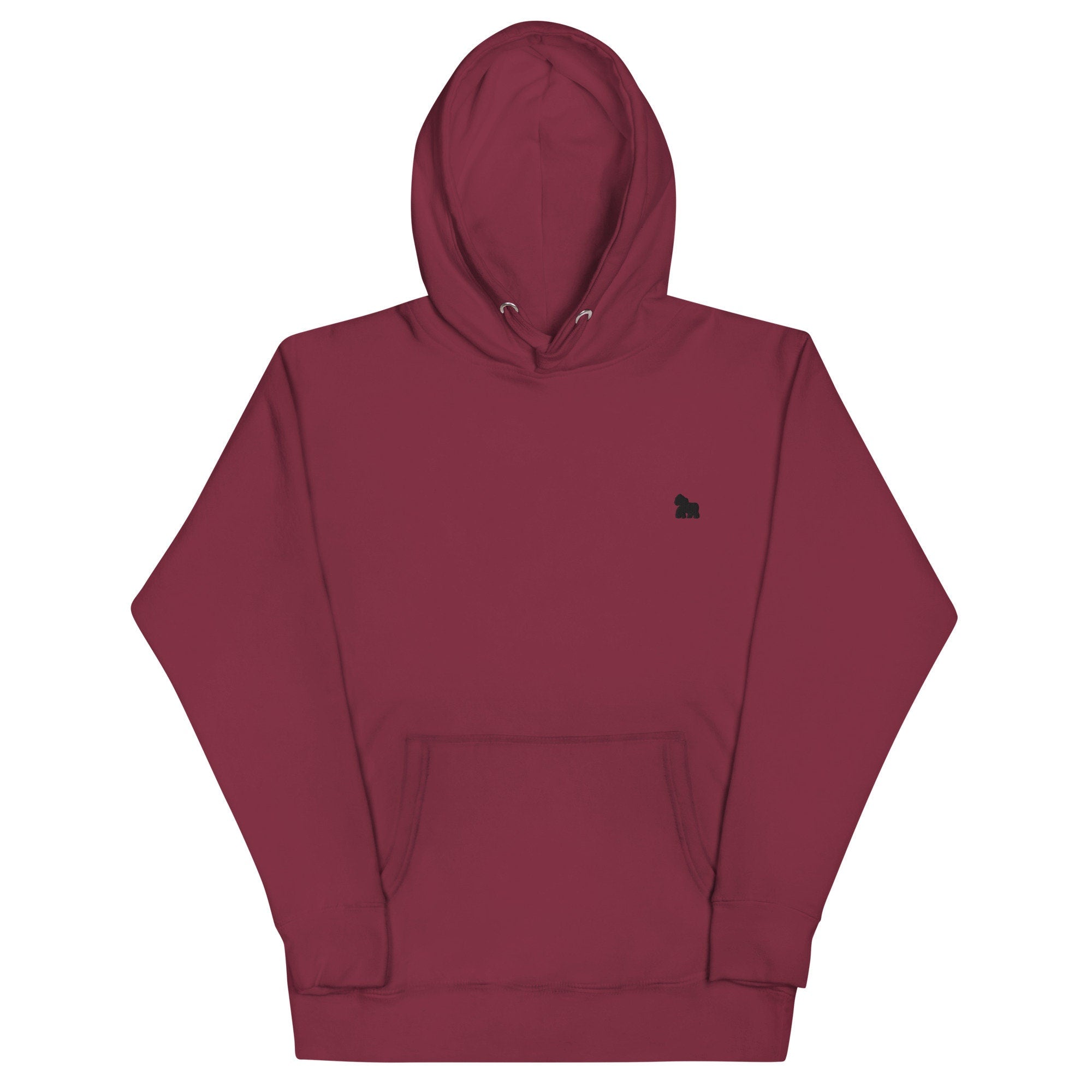 Gorilla Unisex Hoodie, Handmade Embroidered Hoodie, Premium Hooded Sweater, Hoodie Embroidery - Multiple Colors