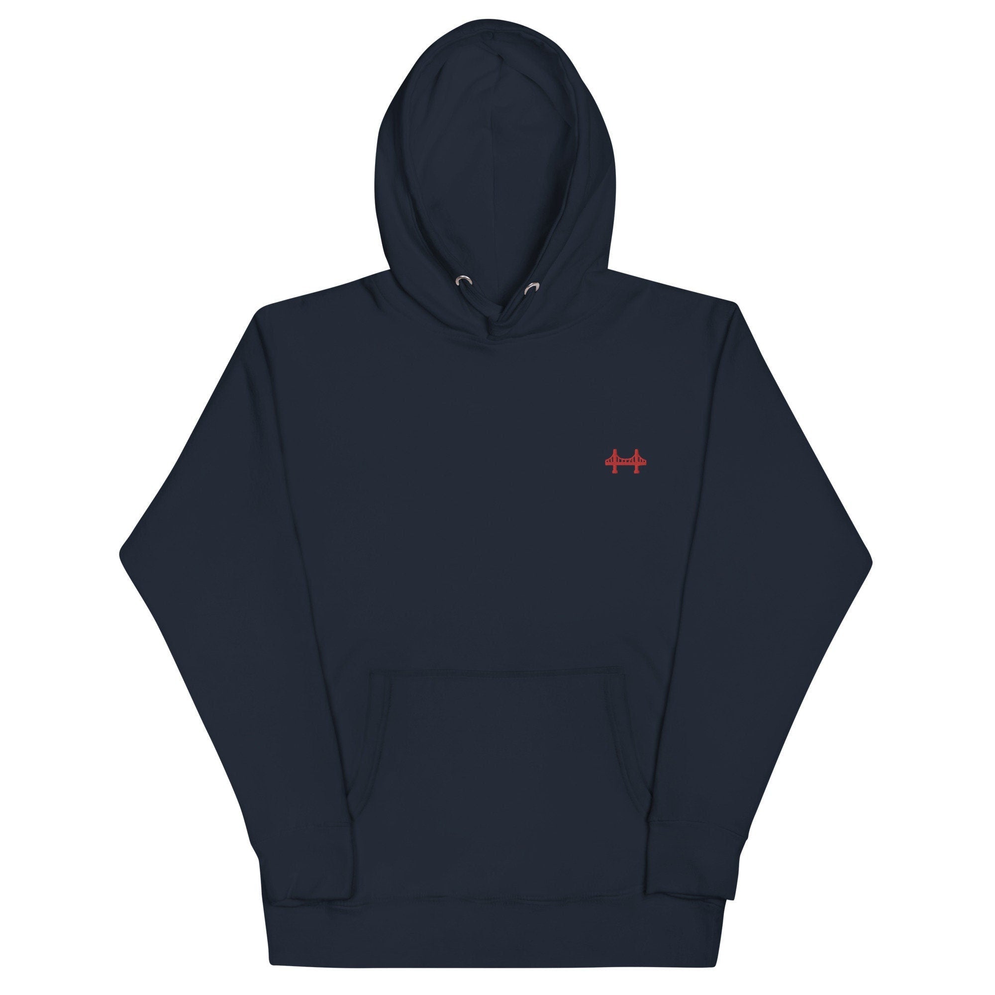 Golden Gate Bridge Unisex Hoodie, Handmade Embroidered Hoodie, Premium Hooded Sweater, Hoodie Embroidery - Multiple Colors
