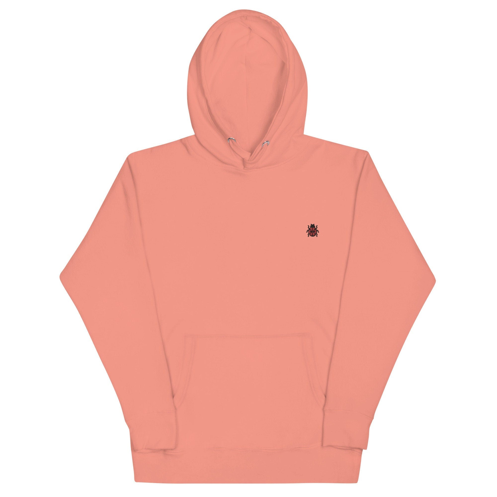 Ladybug Unisex Hoodie, Handmade Embroidered Hoodie, Premium Hooded Sweater, Hoodie Embroidery - Multiple Colors
