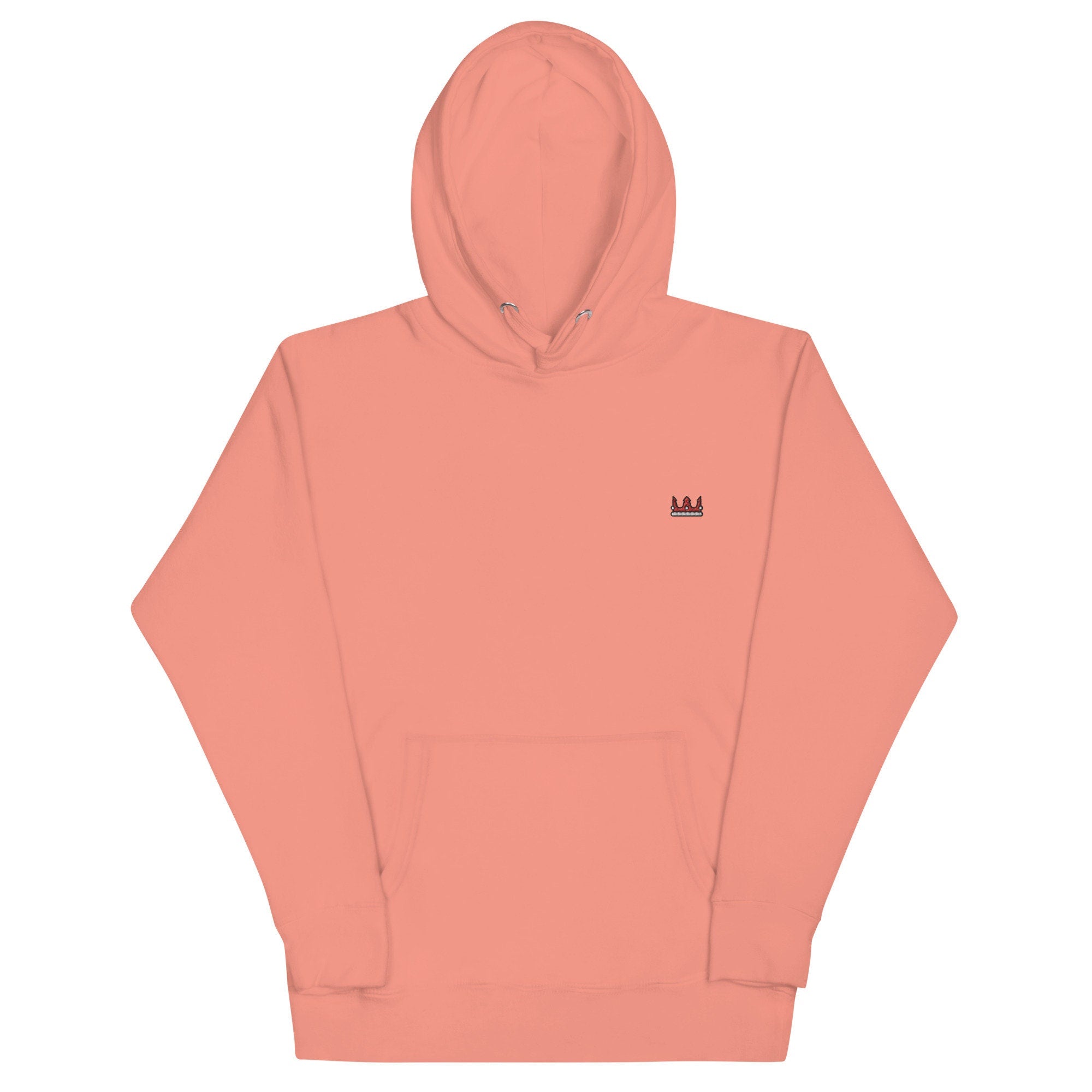 King Crown Unisex Hoodie, Handmade Embroidered Hoodie, Premium Hooded Sweater, Hoodie Embroidery - Multiple Colors