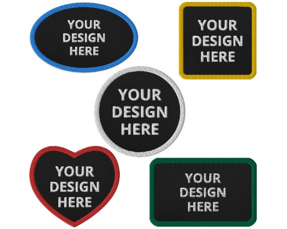 Custom 3" Embroidered Patch, Iron On Patch, Personalized Text Logo or Design Embroidered Patch, Circular Rectangle Square Heart Oval Shape