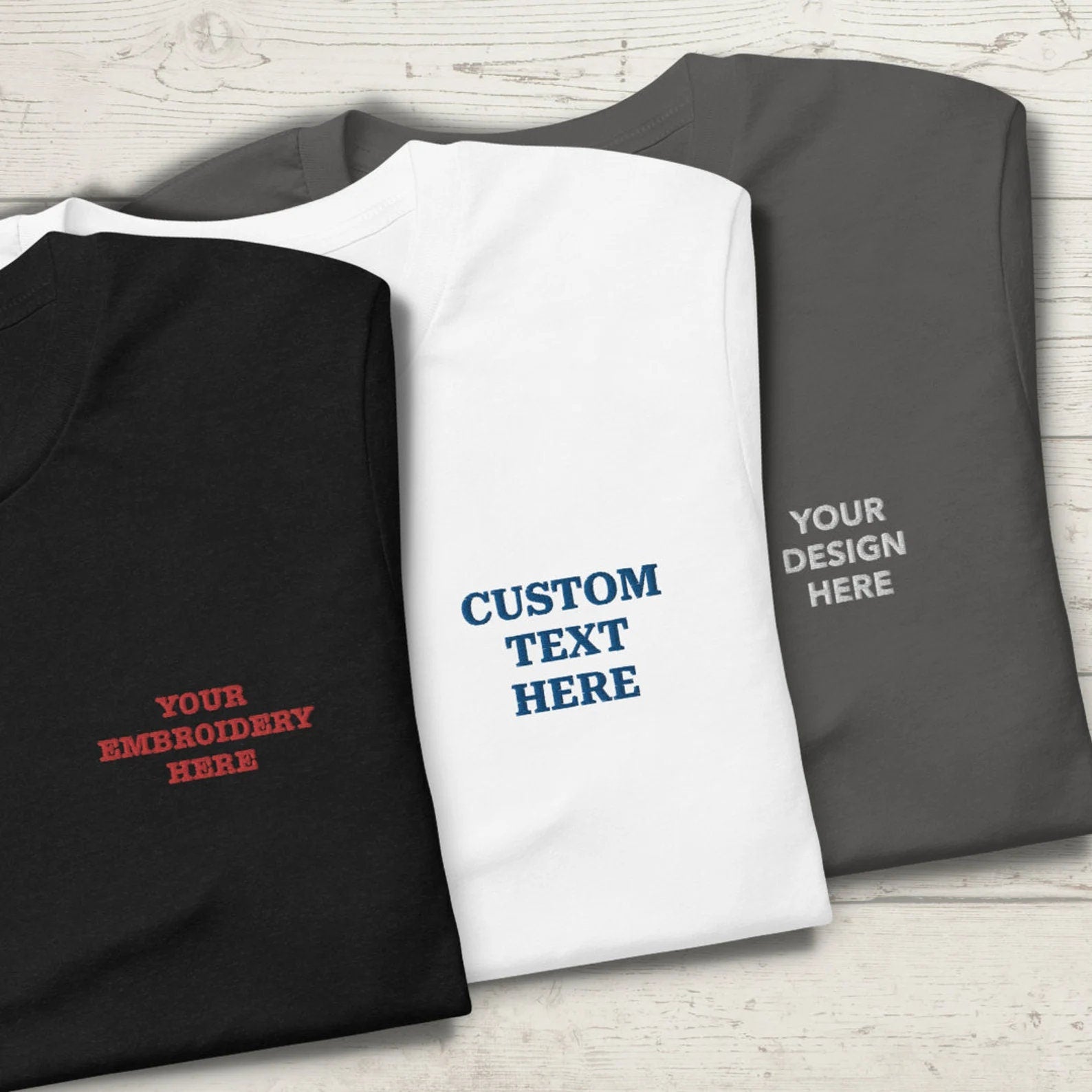 Custom Embroidered T-Shirt, Personalized Mens Short-Sleeve Tee, Custom