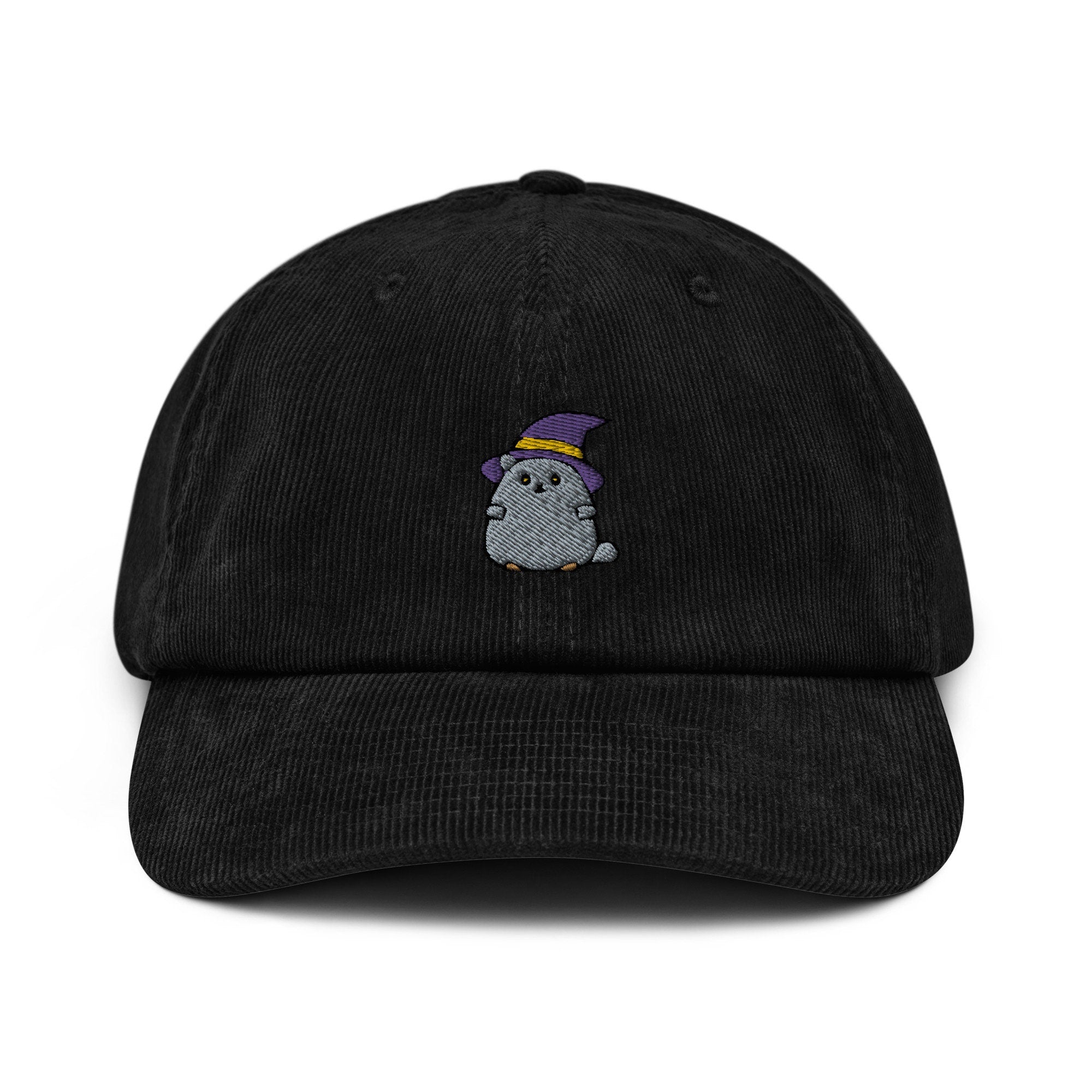 Wizard Chinchilla Embroidered Corduroy Dad Hat, Handmade Corduroy Baseball Cap Gift - Multiple Colors