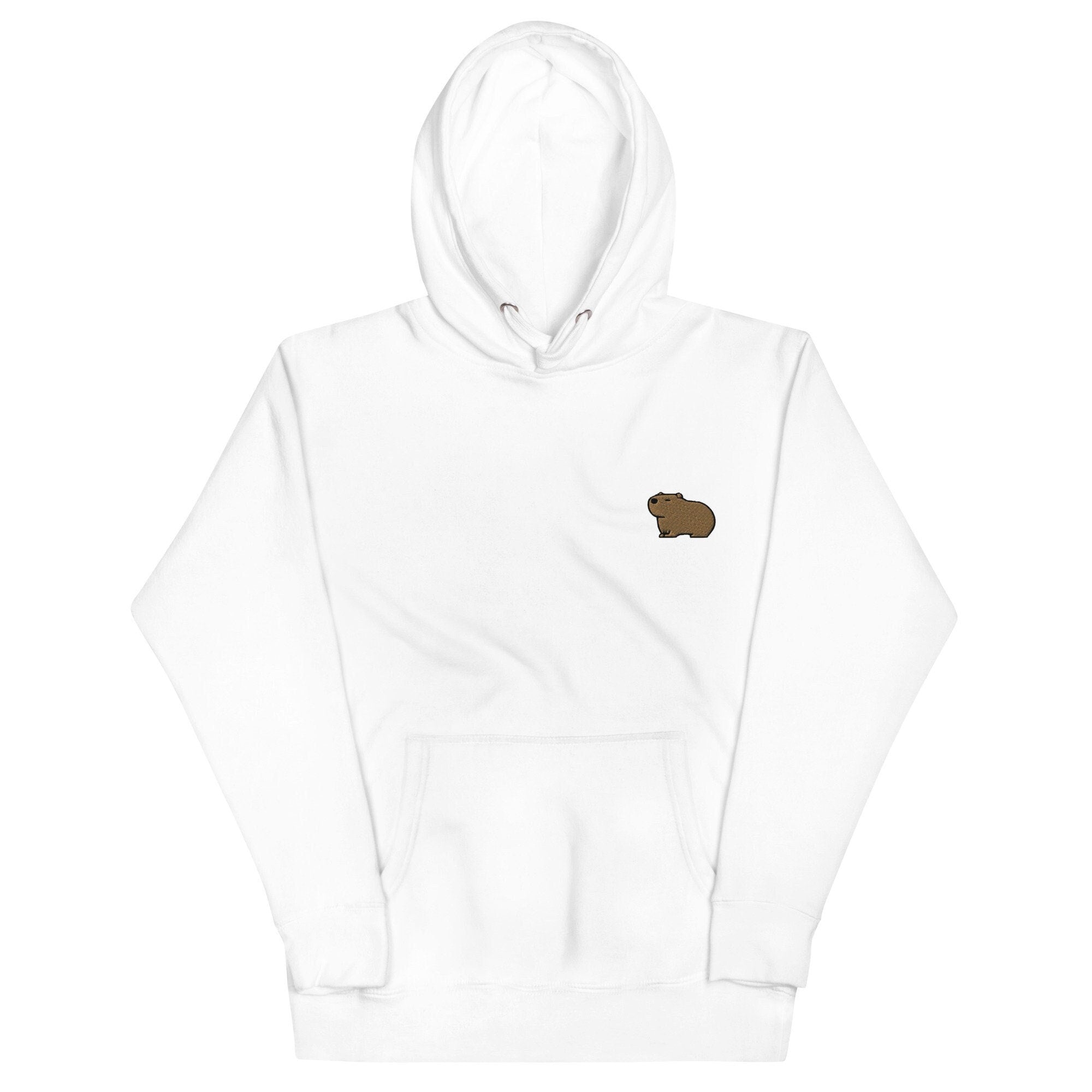Capybara Unisex Hoodie, Handmade Embroidered Hoodie, Hoodie Embroidery - Multiple Colors