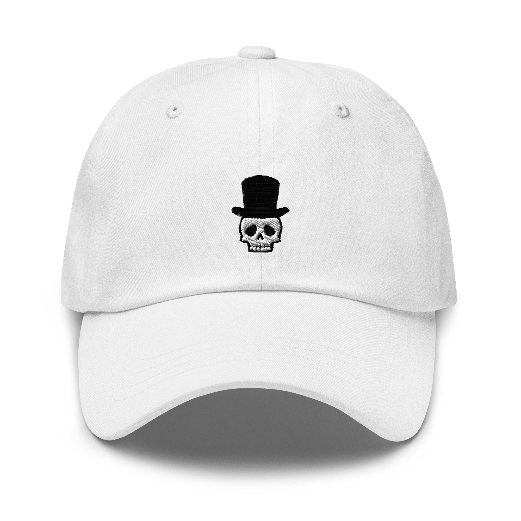Skull Top Hat Embroidered Dad Hat