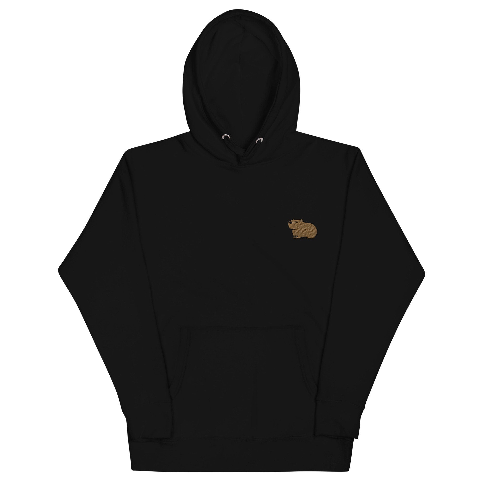 Capybara Unisex Hoodie, Handmade Embroidered Hoodie, Hoodie Embroidery - Multiple Colors